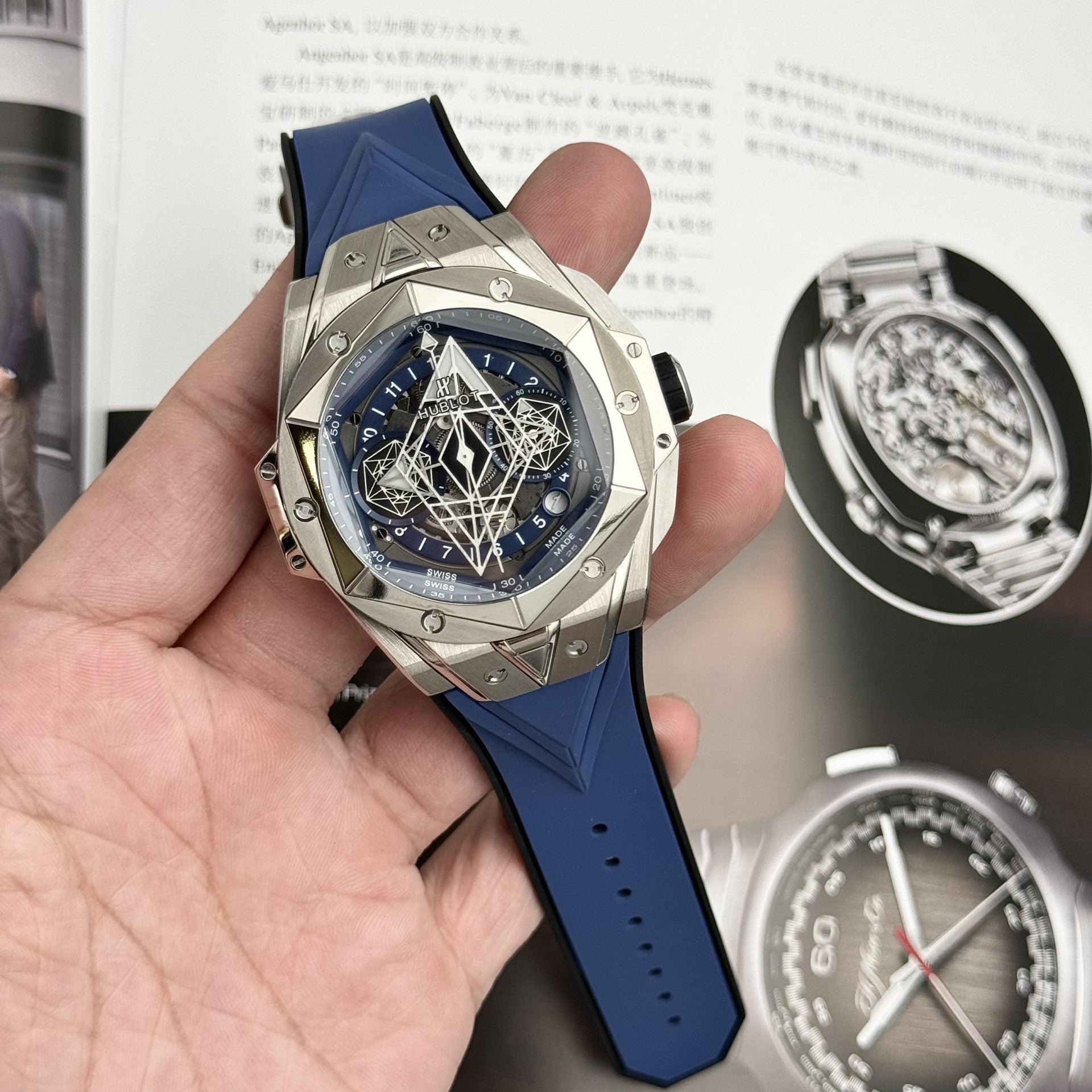 Hublot Watch Big Bang Sang Bleu II Titanium Blue Dial 45mm - Image 3