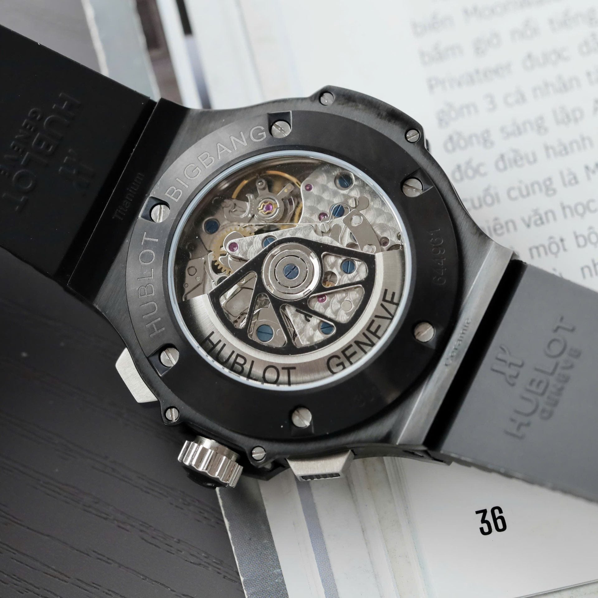 Hublot Big Bang Titanium Black Watch Rubber Strap 42mm - Image 9