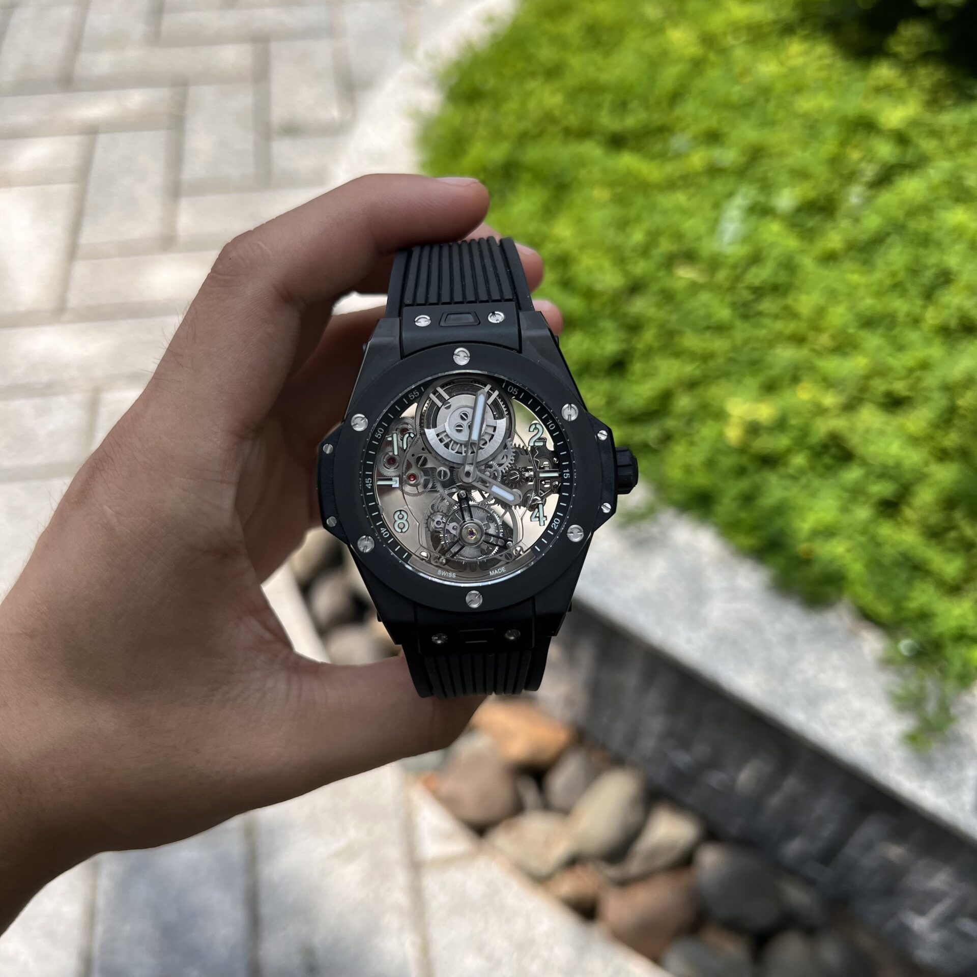 Hublot Big Bang Tourbillon Watch Ceramic Black Rubber Strap 45mm - Image 2