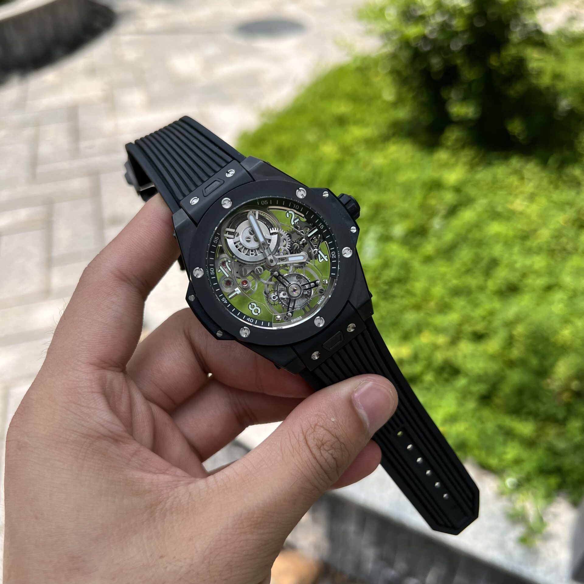 Hublot Big Bang Tourbillon Watch Ceramic Black Rubber Strap 45mm - Image 3