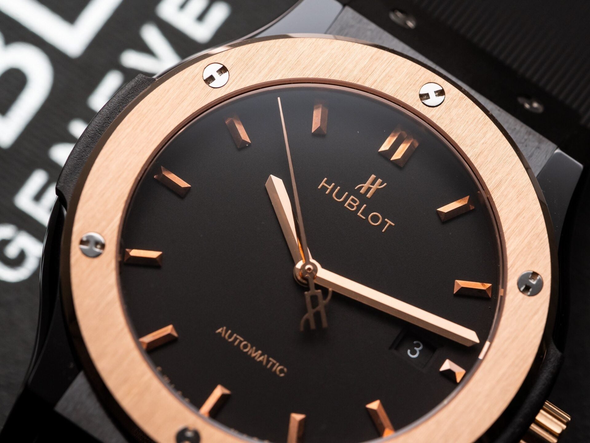 Hublot Watch Ceramic Demi Rose Rubber Strap 42mm - Image 3