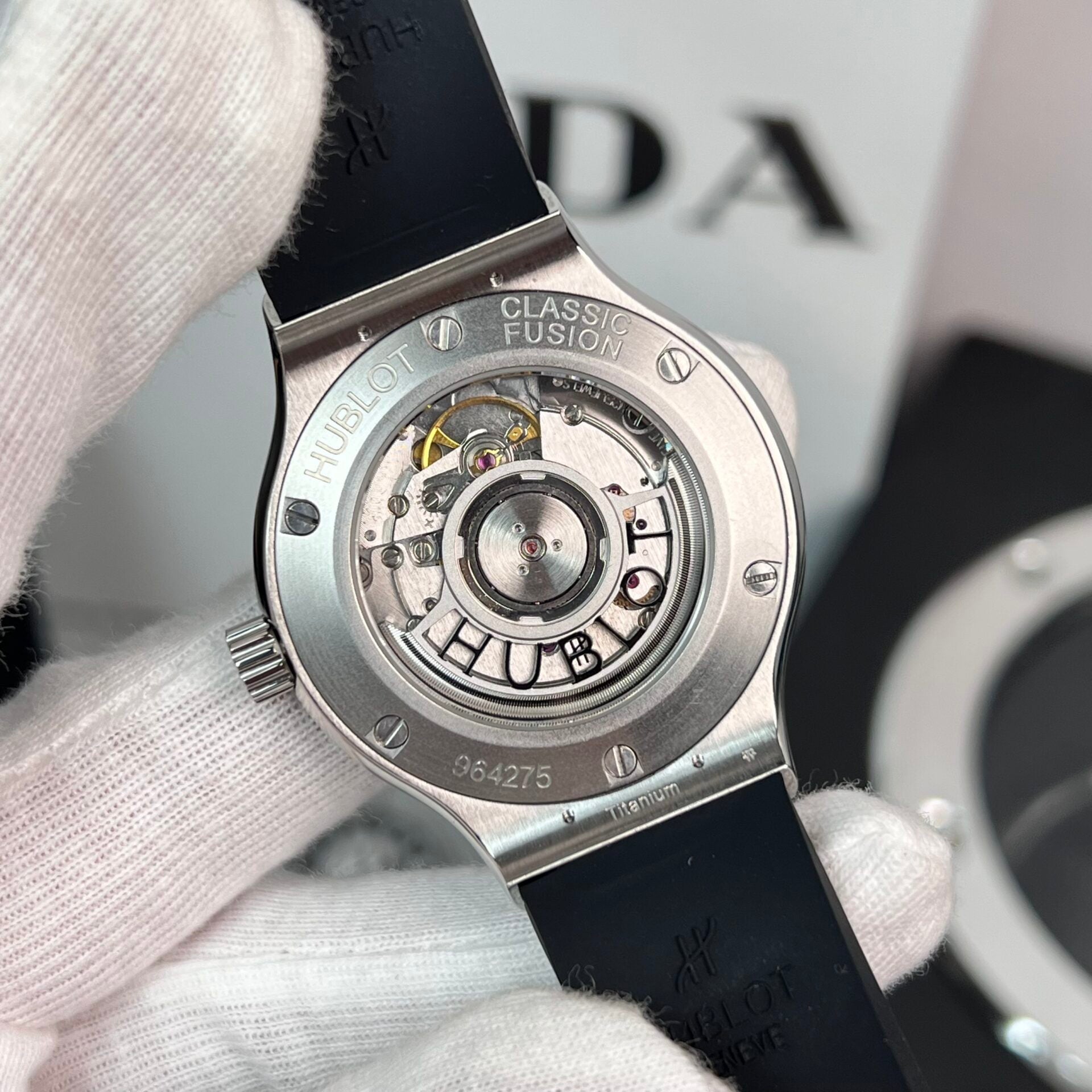 Hublot Classic Fusion Watch Moissanite Diamond Black Rubber Strap 38mm - Image 4