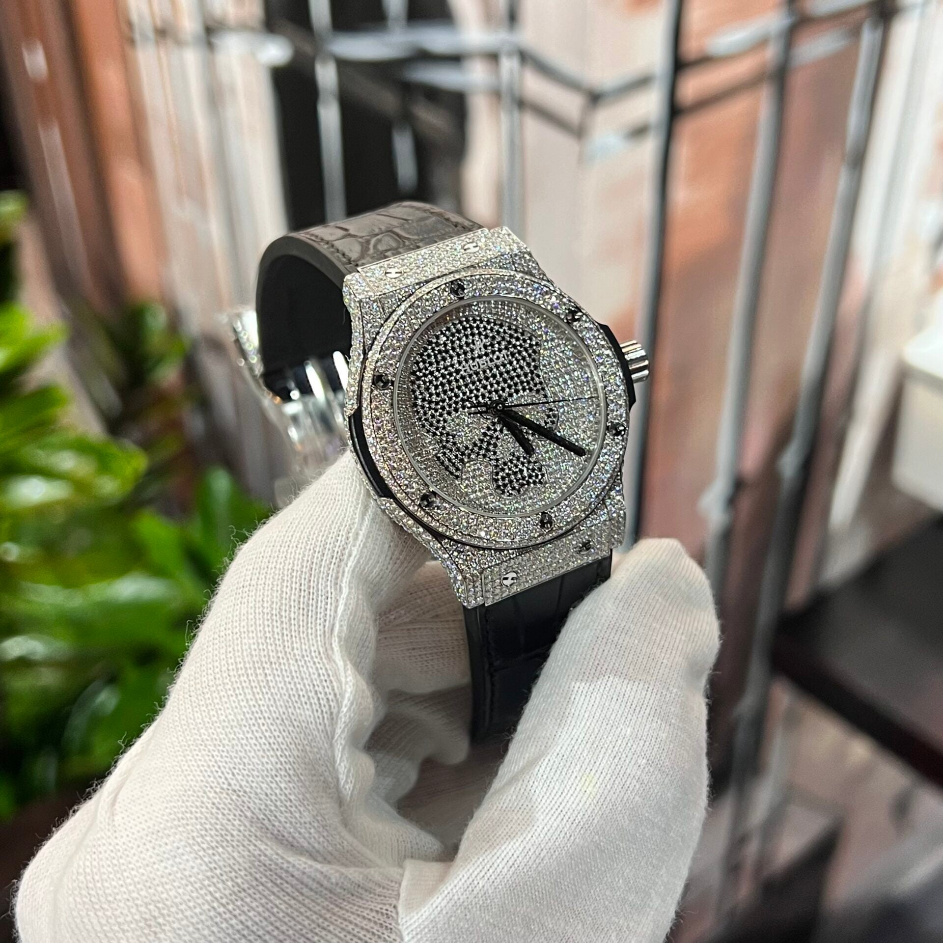 Hublot Classic Fusion With Moissanite Watch Leather Strap 42mm - Image 3