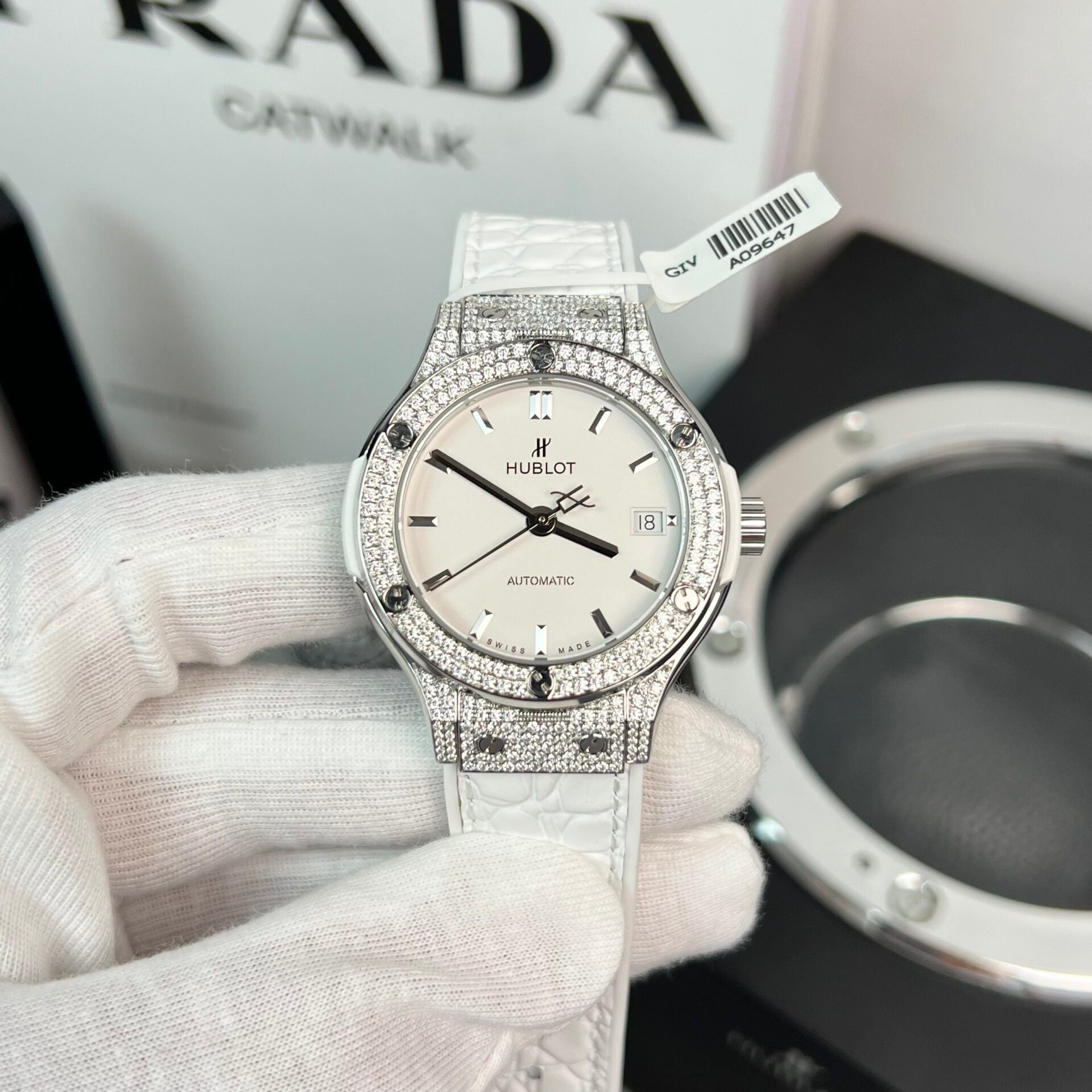 Hublot Watch Full Moissanite Diamond White 38mm