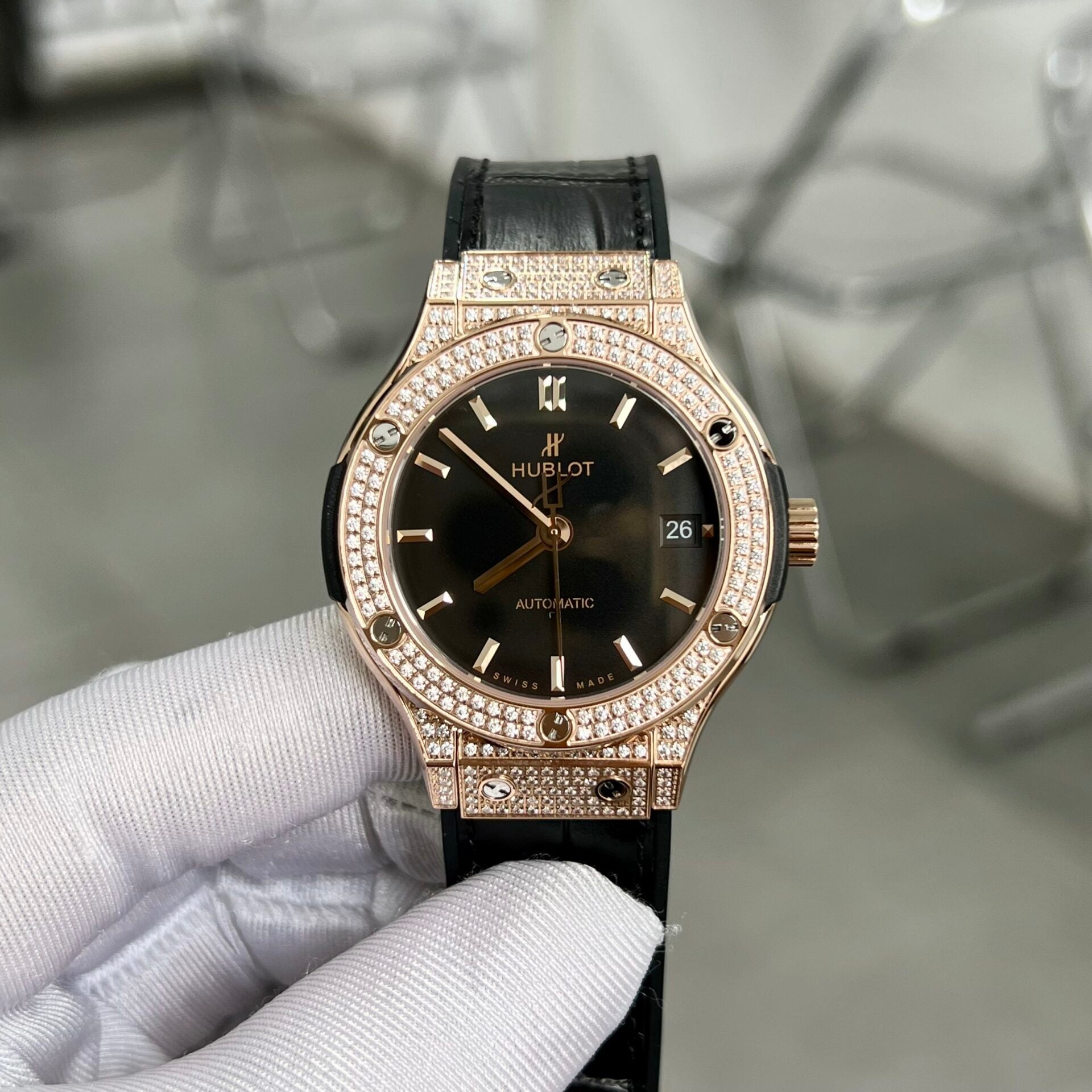 Hublot Watch Classic Fusion King Gold With Diamonds Case 38mm