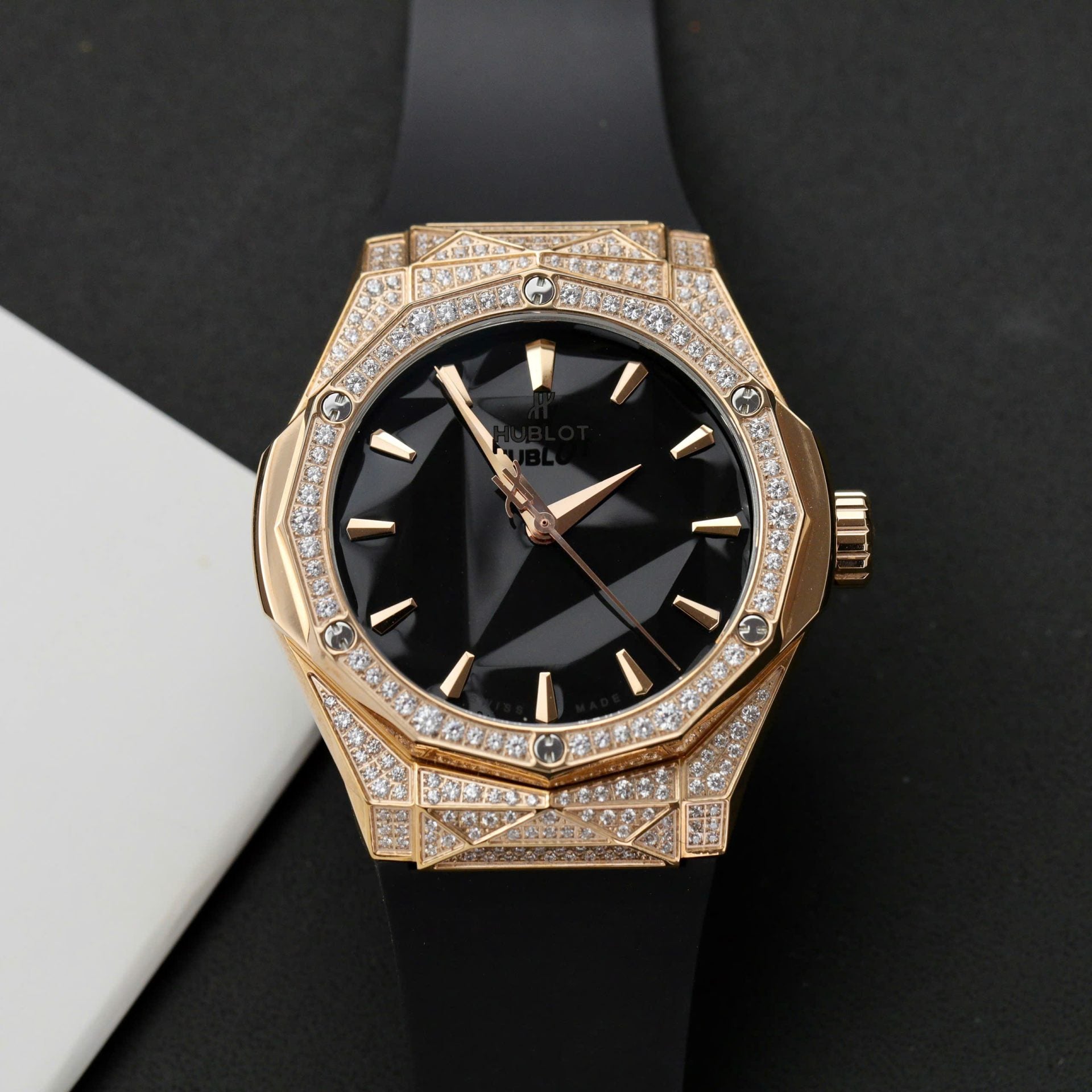 Hublot Orlinski King Gold Watch Full Moissanite Diamond 40mm - Image 2