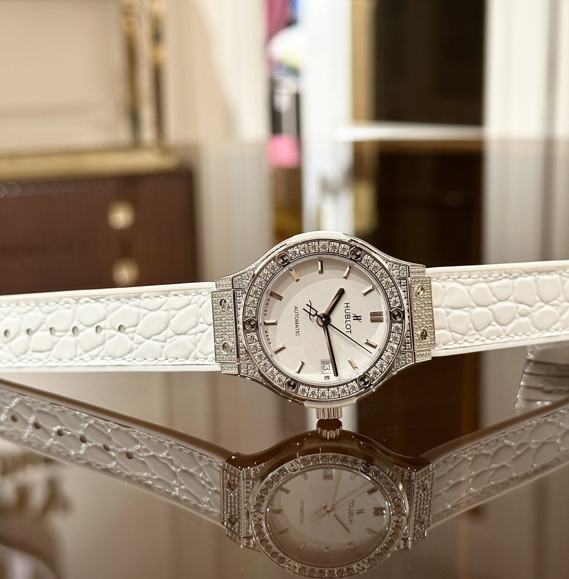 Hublot Classic Fusion Watch White Diamond 38mm