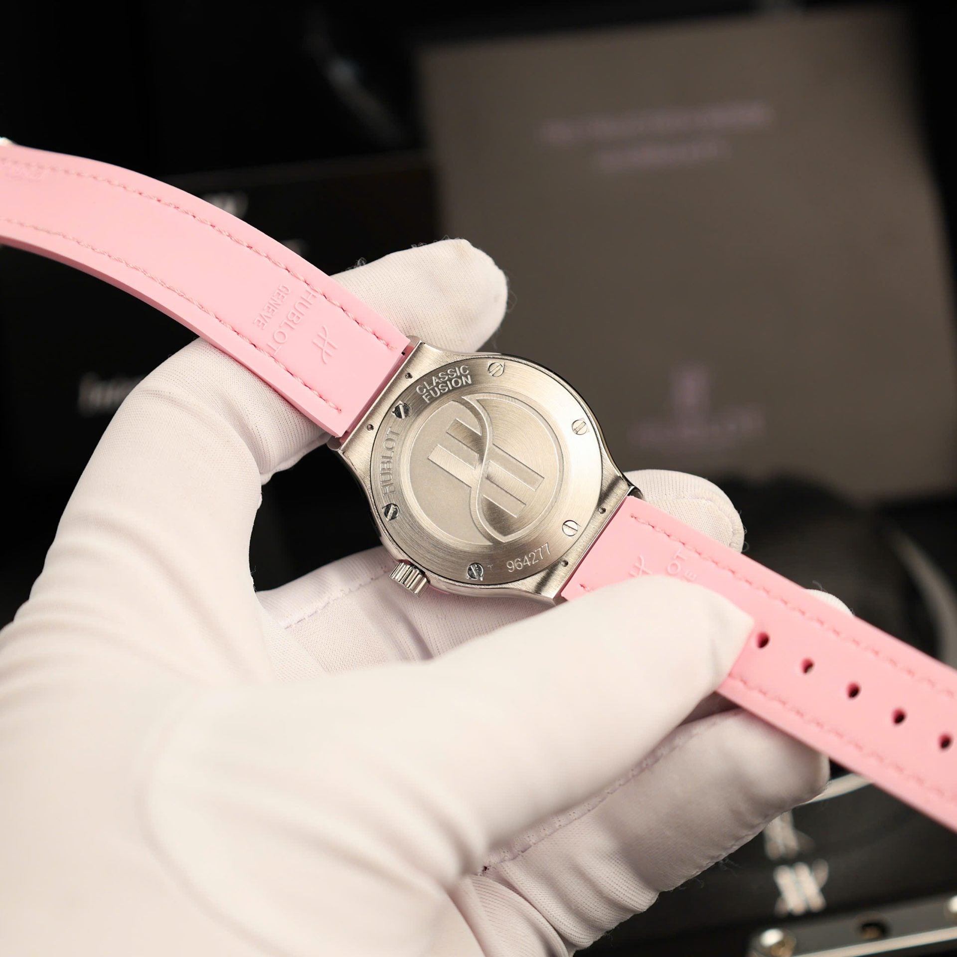 Hublot Classic Fusion Watch Mother Of Pearl Dial + Moissanite Diamonds 33mm - Image 9