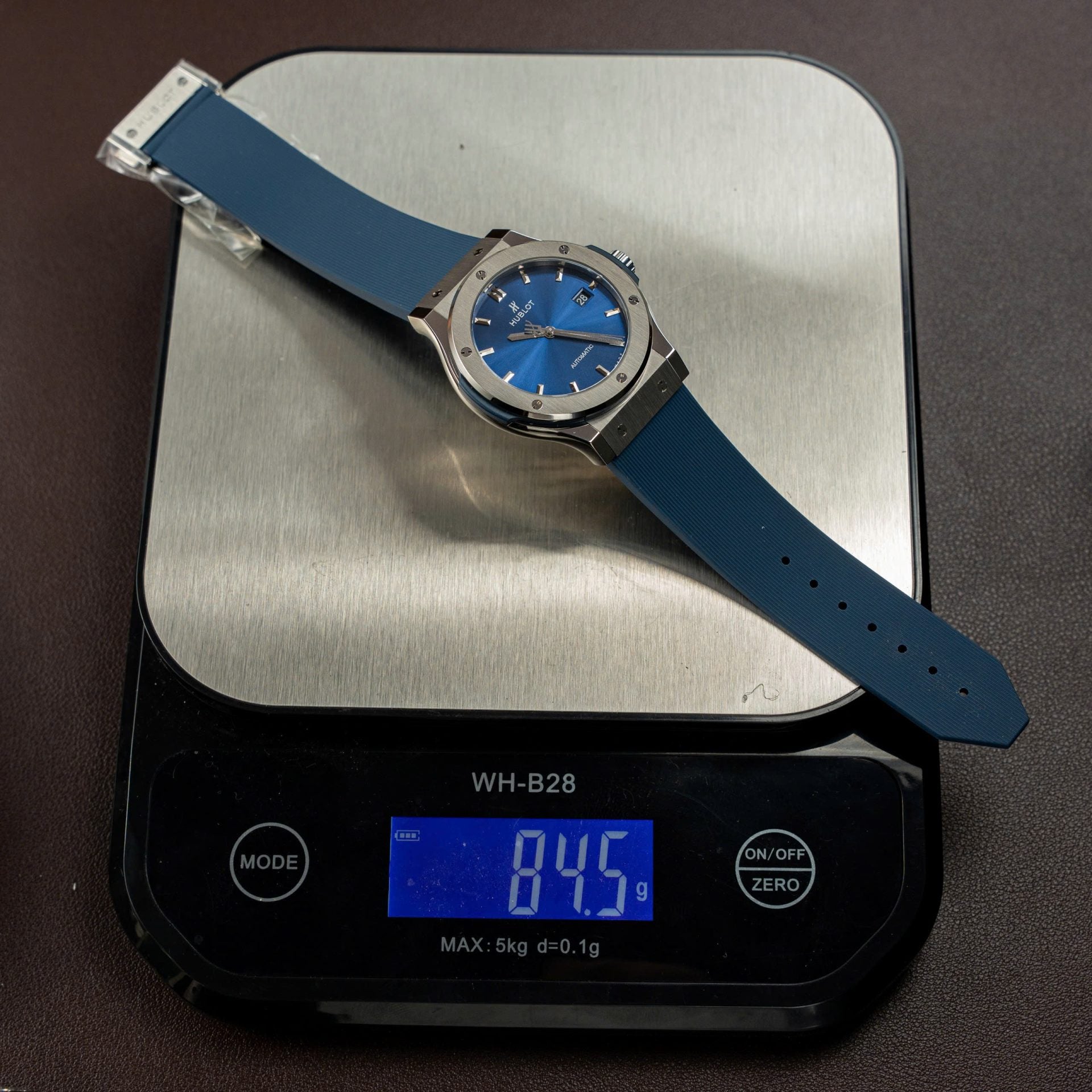 Hublot Classic Fusion Titanium Blue Watch Movement SW300 Rubber Strap 42mm - Image 2