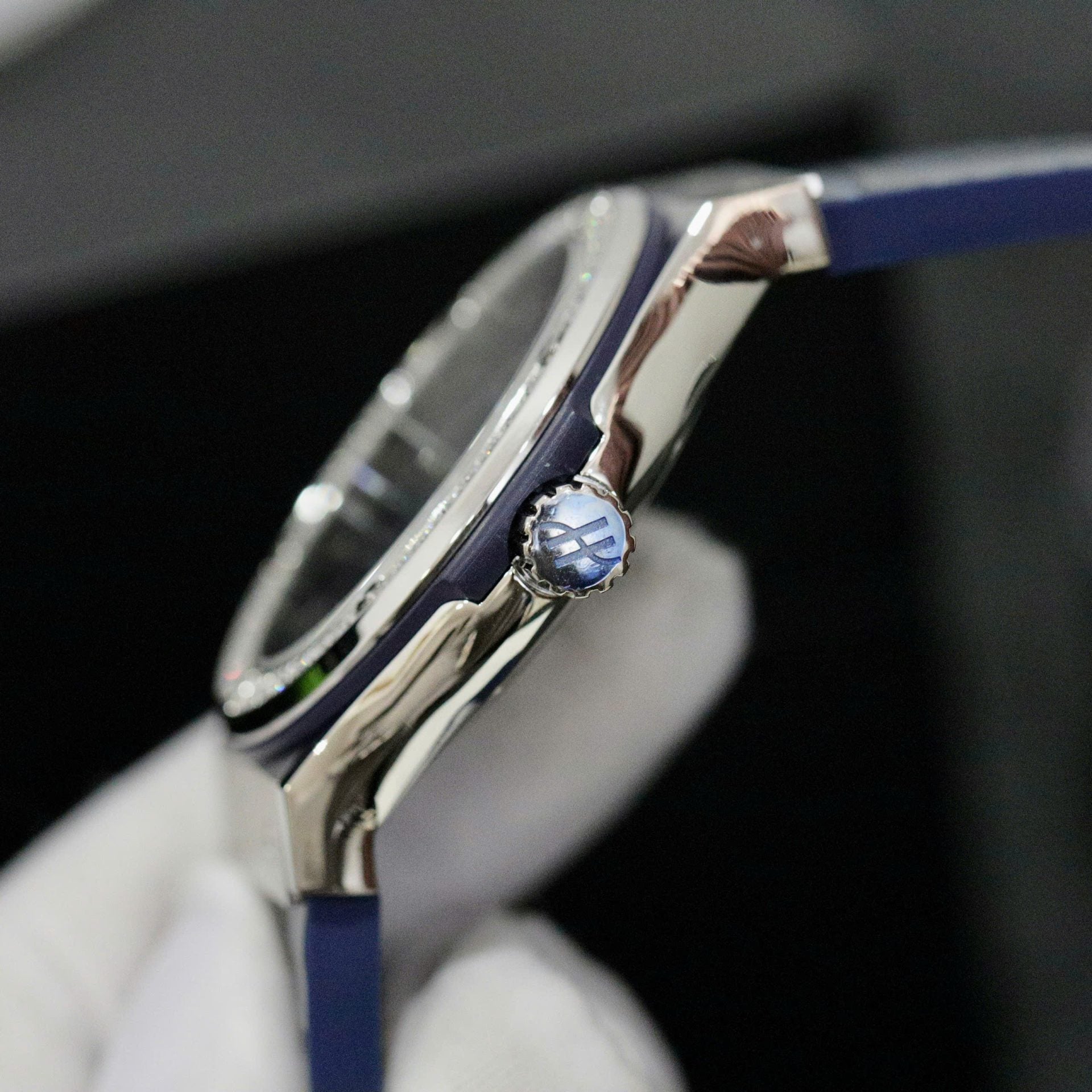 Hublot Classic Fusion Titanium Blue Dial Bezel Diamonds Watch 42mm - Image 6