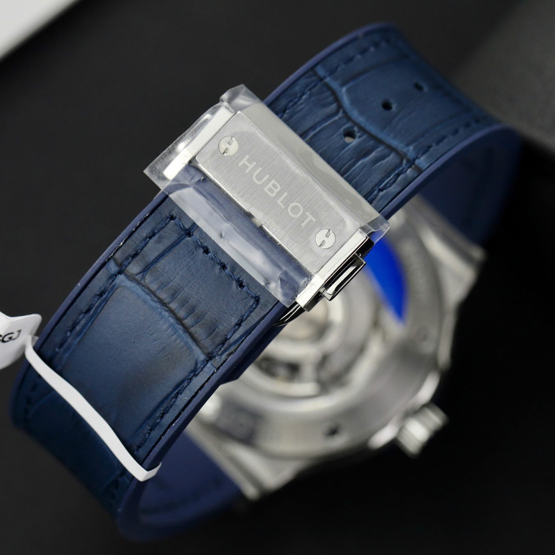 Hublot Classic Fusion Titanium Watch Blue Dial Moissanite Diamonds 42mm - Image 8