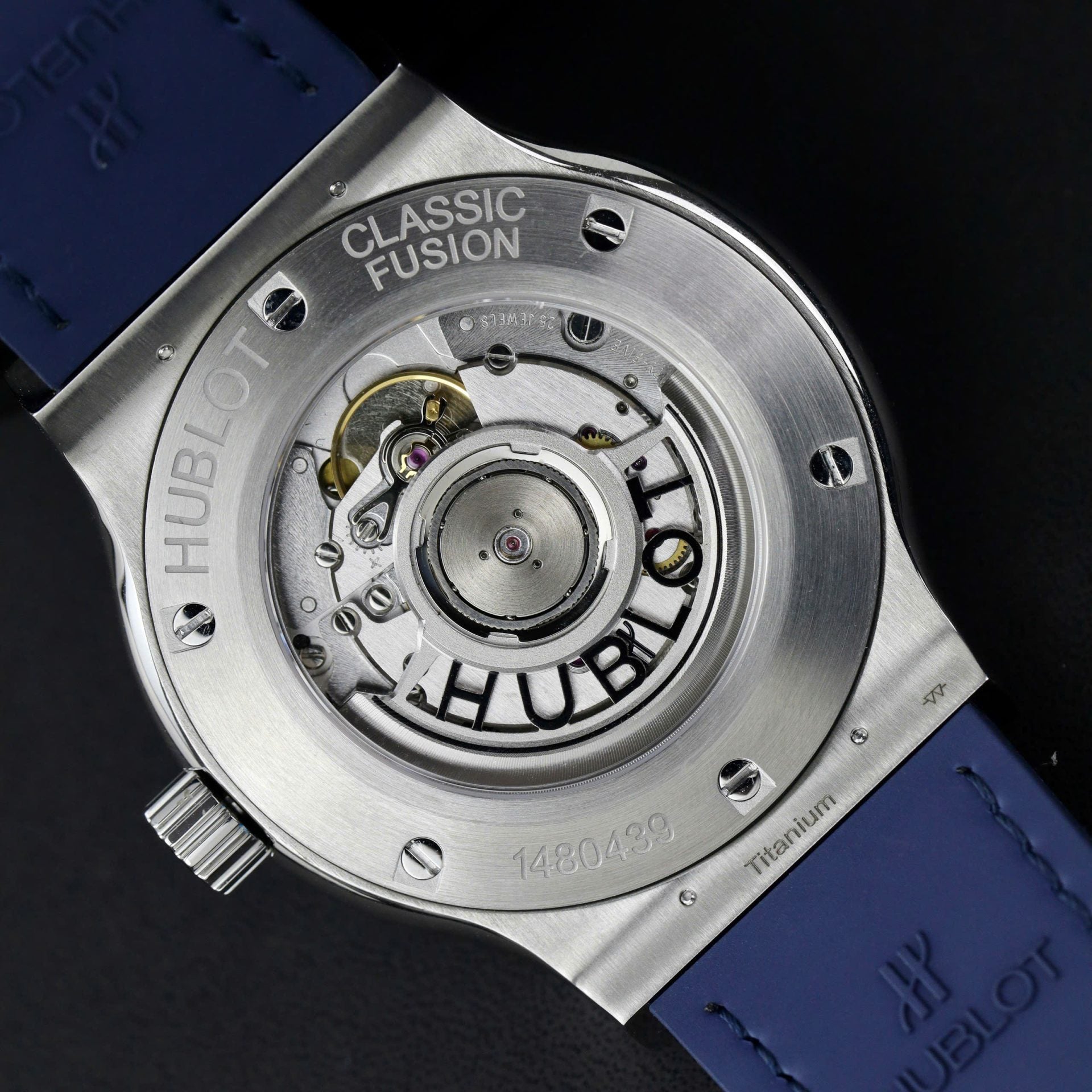Hublot Classic Fusion Titanium Watch Blue Dial Moissanite Diamonds 42mm - Image 7