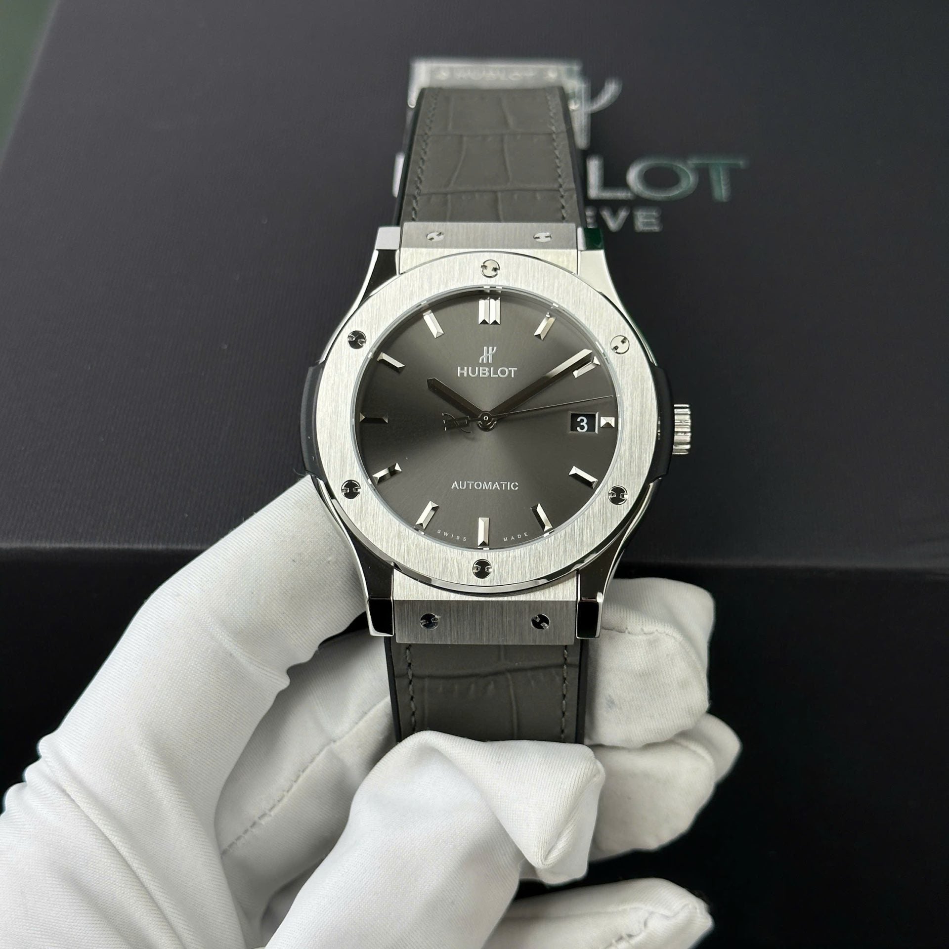 Hublot Classic Fusion Titanium Watch Gray Dial 45mm