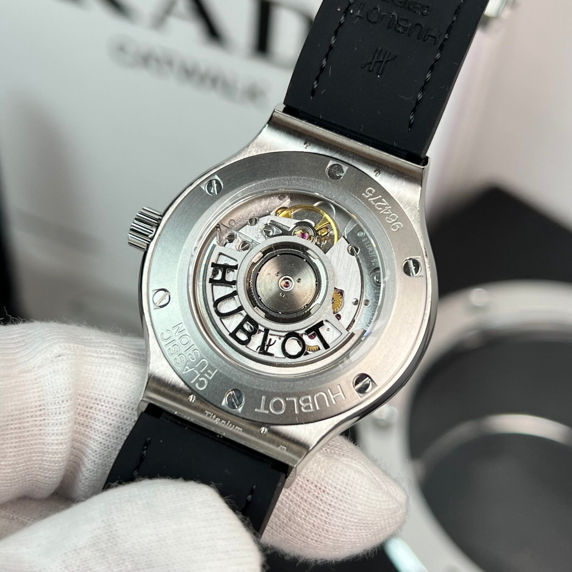 Hublot Classic Fusion Watch With Full Moissanite Black 38mm - Image 6