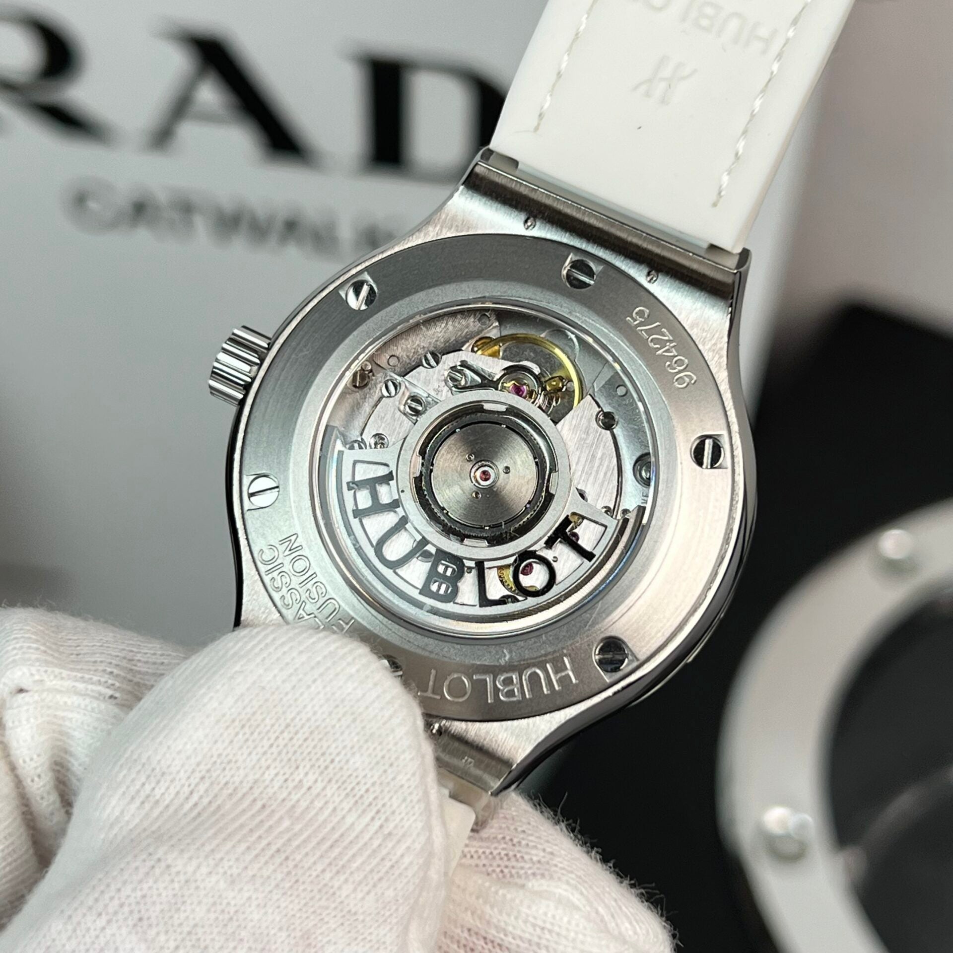 Hublot Classic Fusion Watch Moissanite Diamonds White 38mm - Image 4