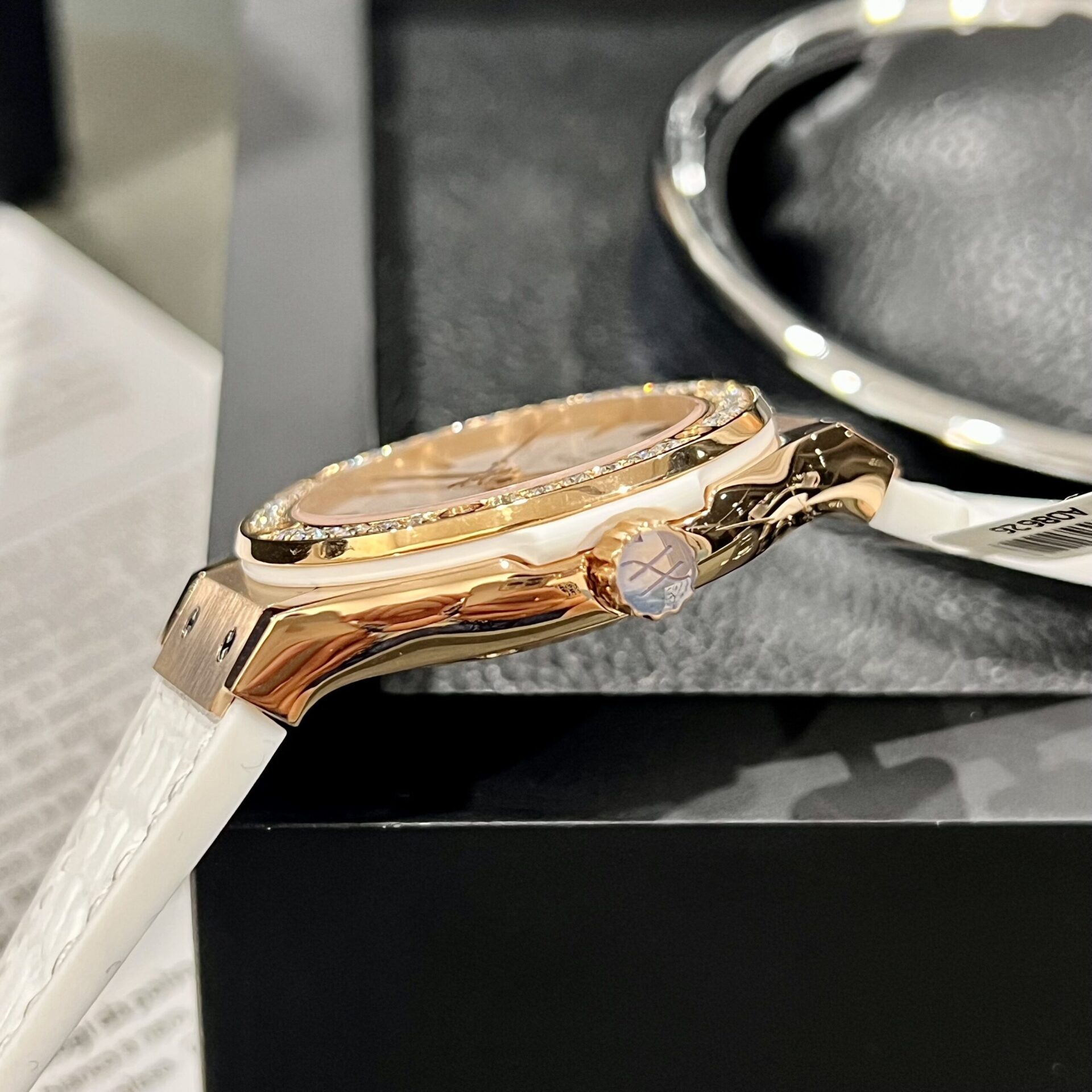 Hublot Watch Classic Fusion King Gold White Dial Moissanite Diamonds 38mm - Image 5