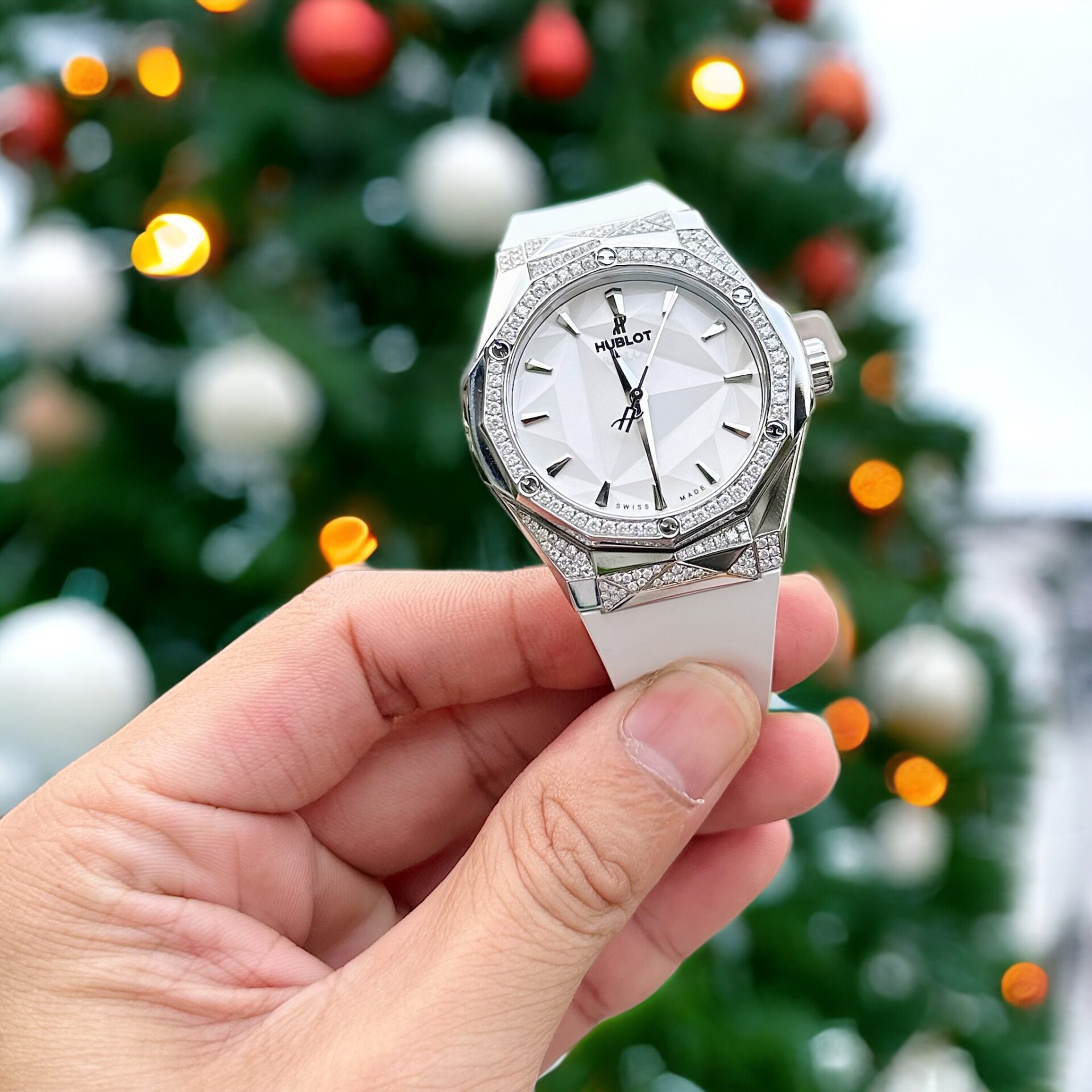 Hublot Watch Orlinski Moissanite Diamonds White Dial 40mm - Image 2