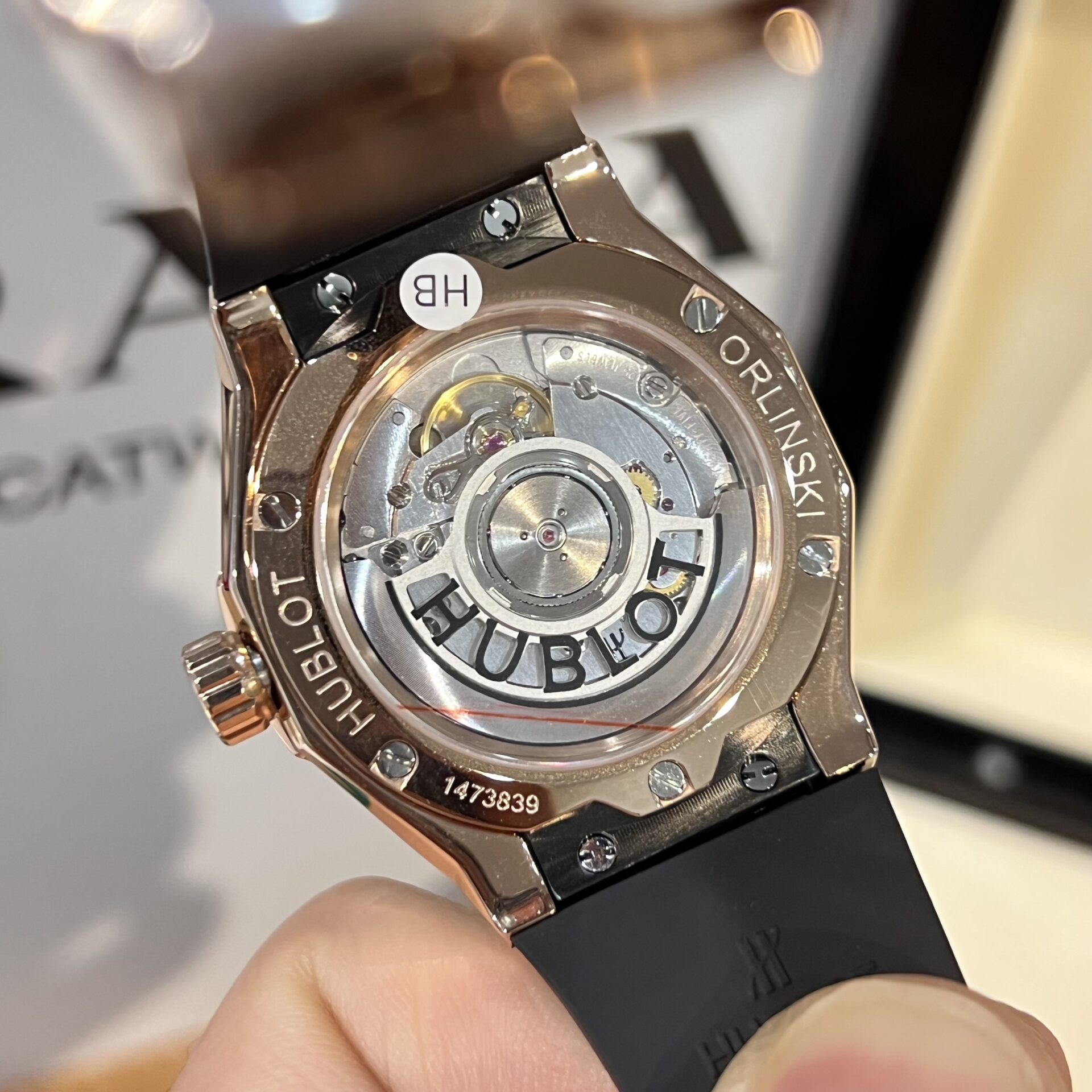 Hublot Watch Orlinski King Gold Black With Full Diamond Case 40mm - Image 4