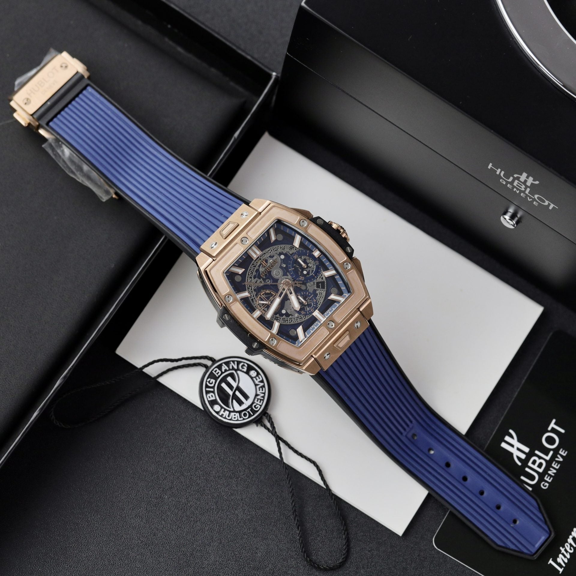 Hublot Watch Spirit Of Big Bang King Gold Dial Blue 42mm - Image 2