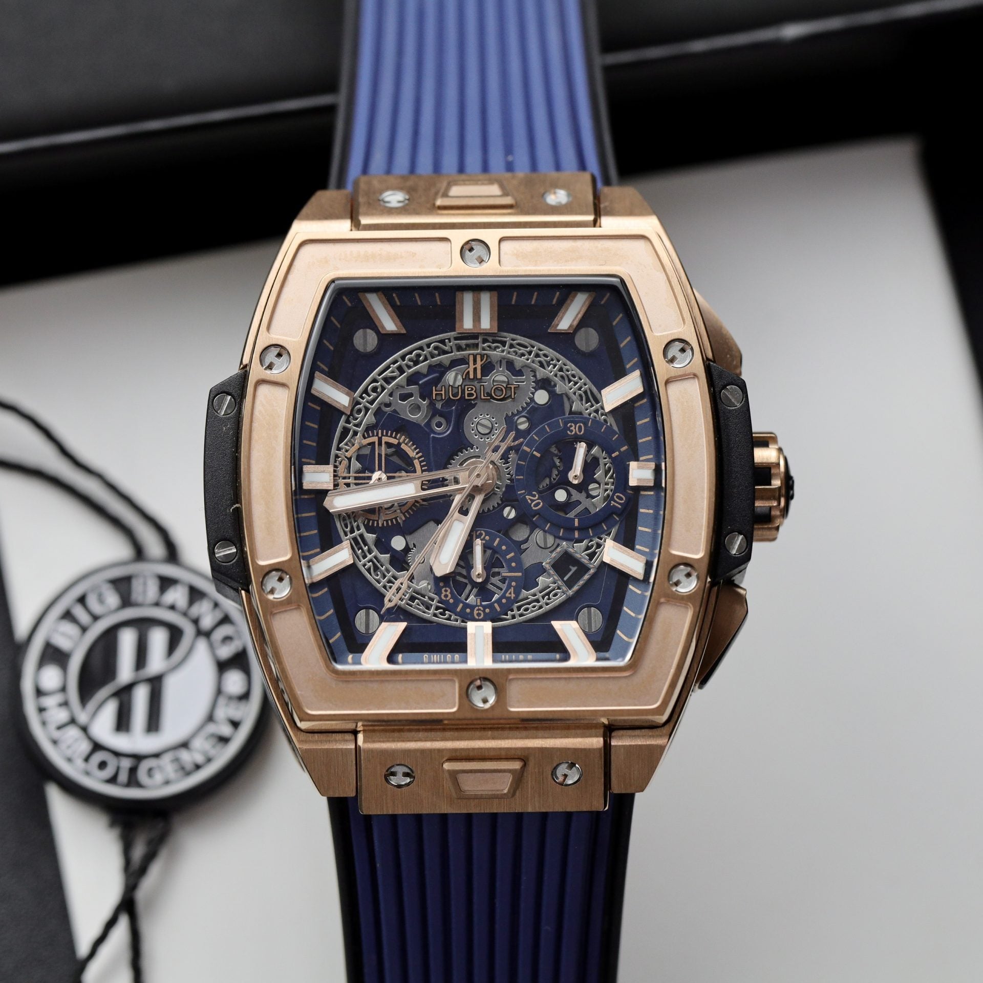 Hublot Watch Spirit Of Big Bang King Gold Dial Blue 42mm - Image 3