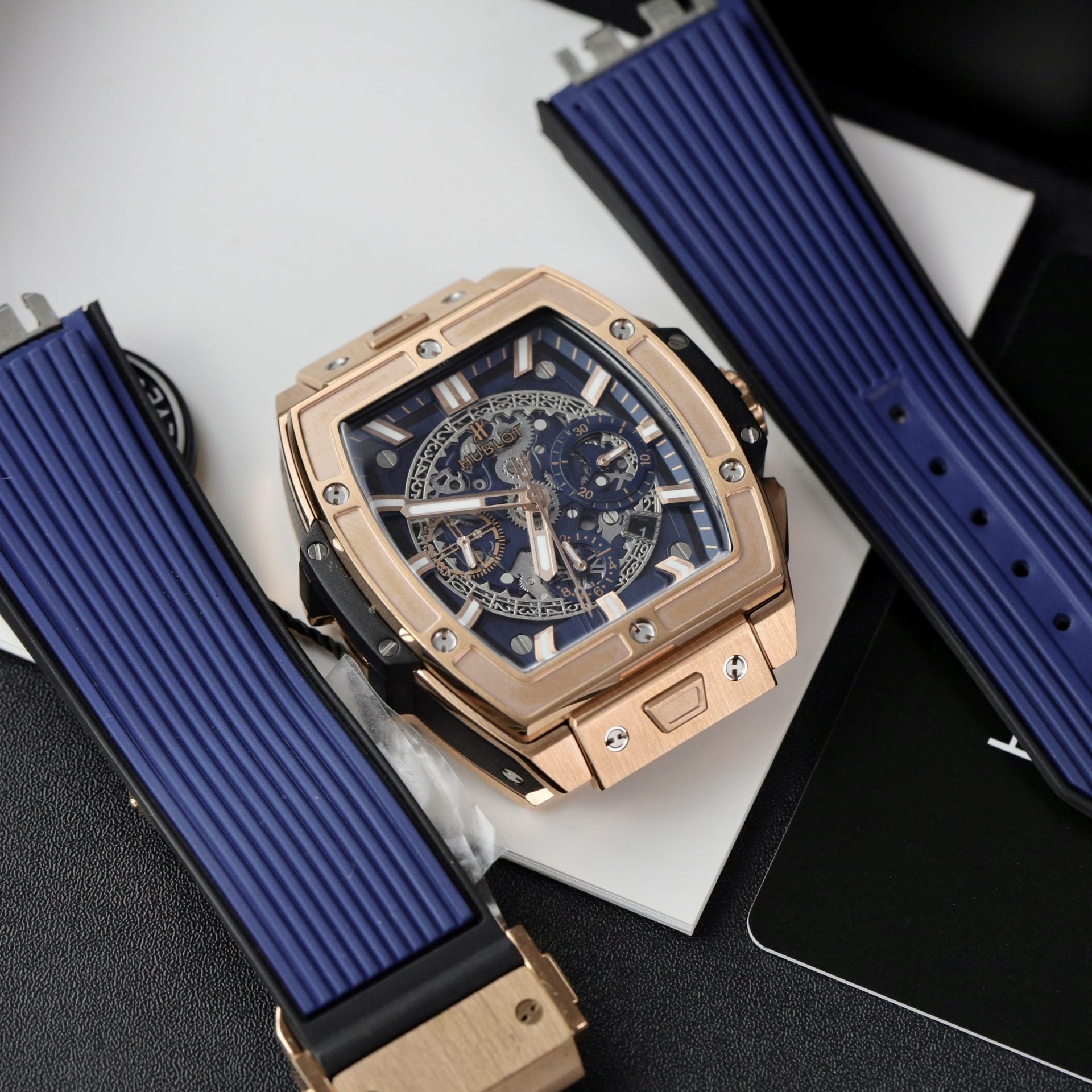 Hublot Watch Spirit Of Big Bang King Gold Dial Blue 42mm