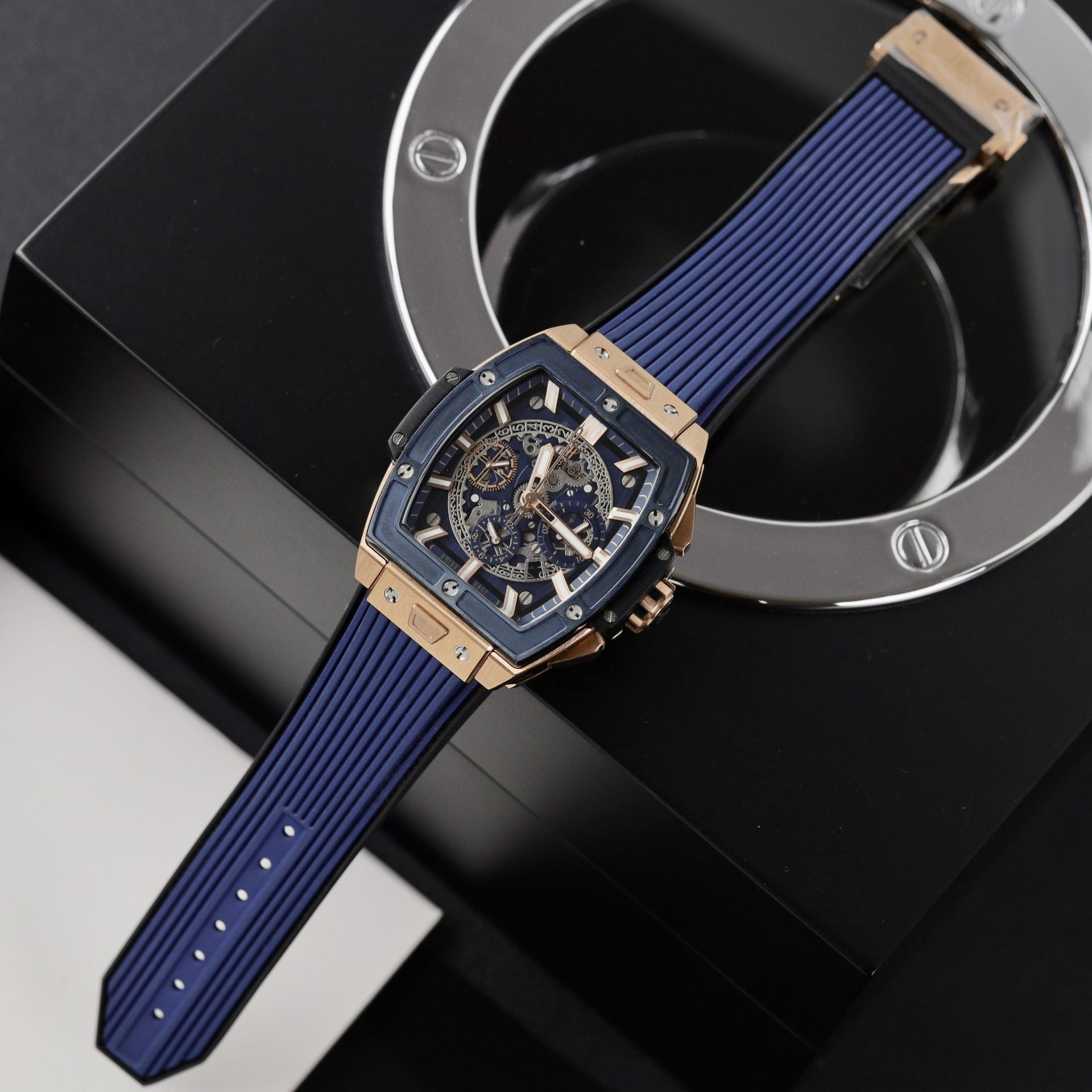 Hublot Watch Spirit Of Big Bang King Gold Bezel Ceramic Blue 42mm - Image 2