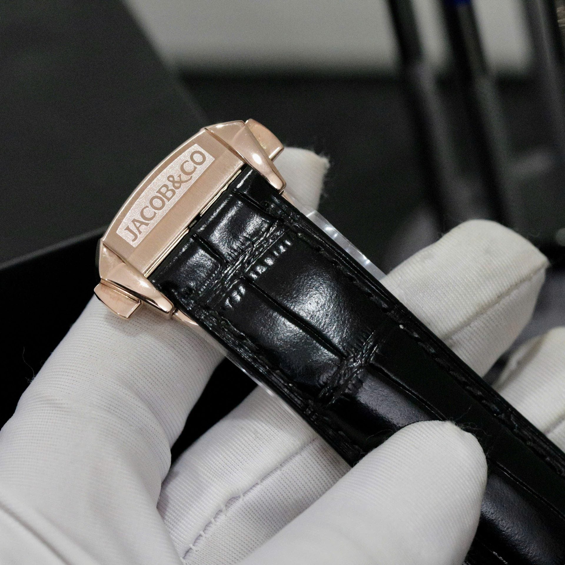 Jacob & Co Casino Roulette Watch Black Leather Strap 44mm - Image 10