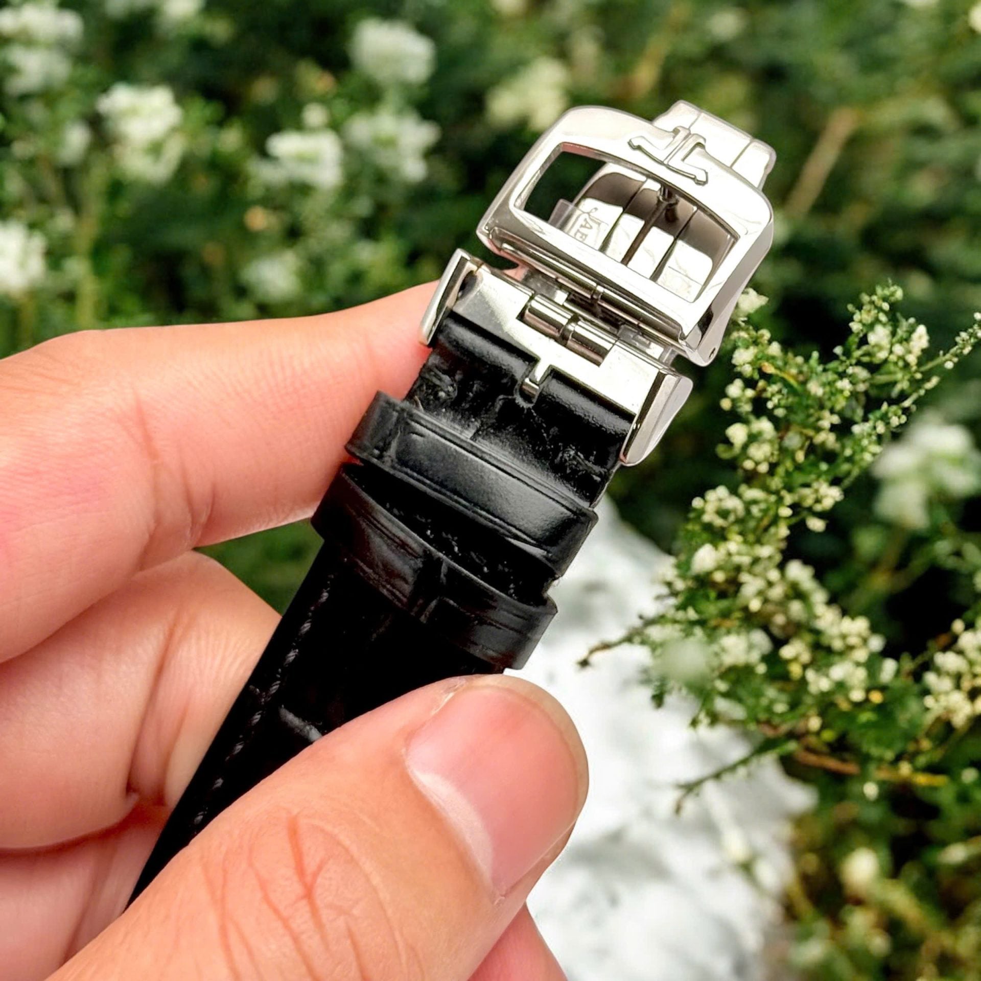 Jaeger LeCoultre Luxury Watch Ultra thin 1288420 Silver Dial Leather Strap 40mm - Image 8