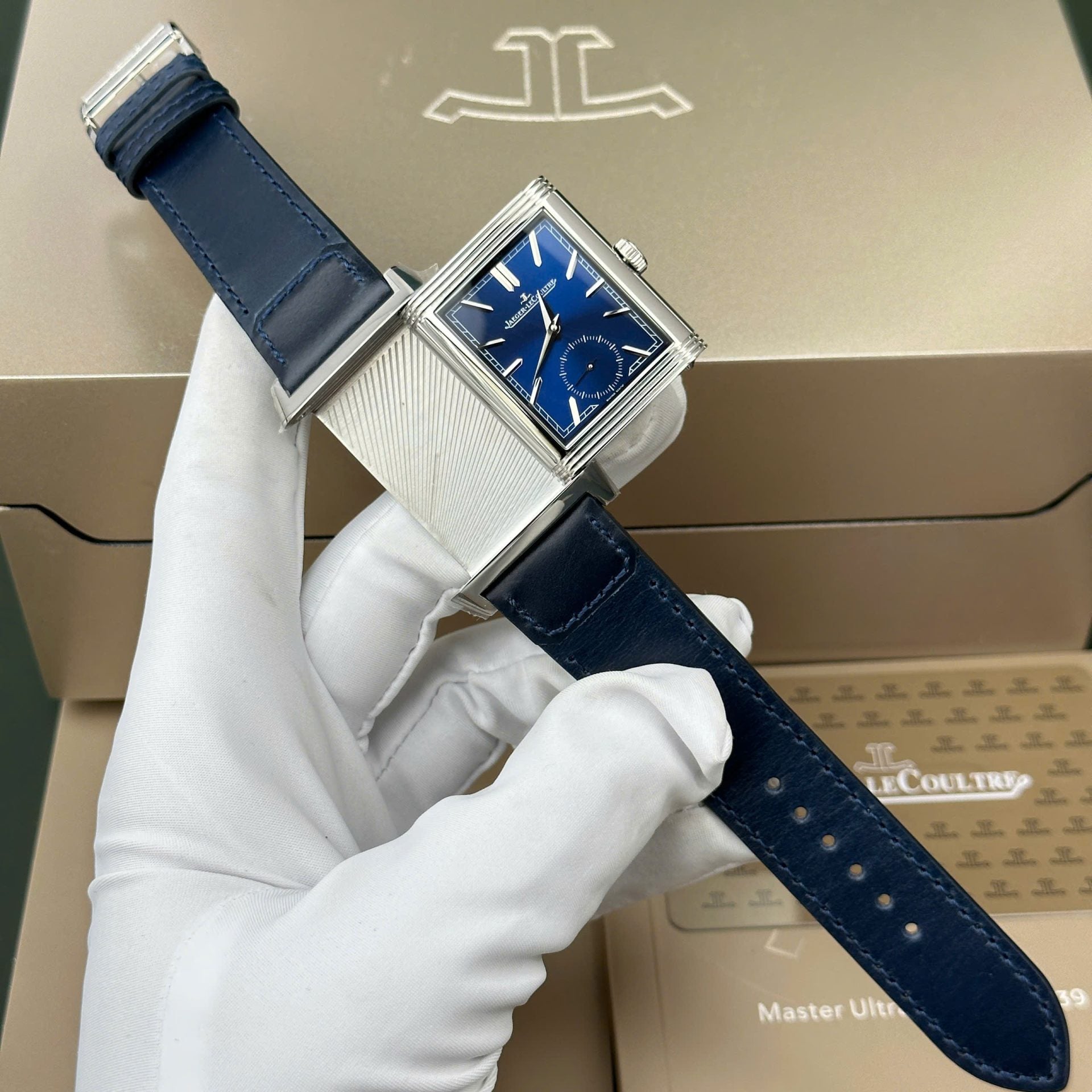 Jaeger LeCoultre Watch Tribute Small Seconds 2 Dial White And Blue 28.3x47mm - Image 3