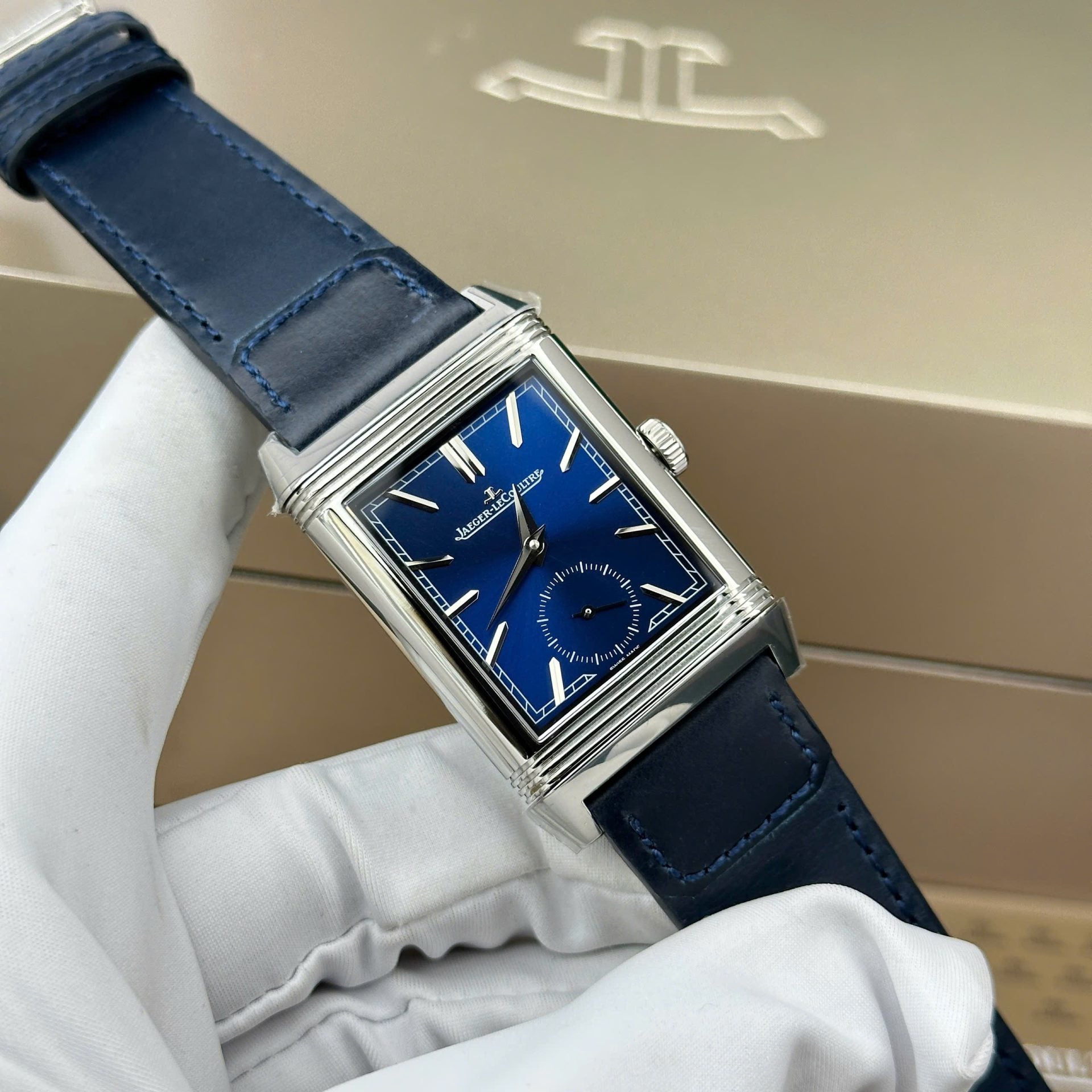 Jaeger LeCoultre Watch Tribute Small Seconds 2 Dial White And Blue 28.3x47mm - Image 2