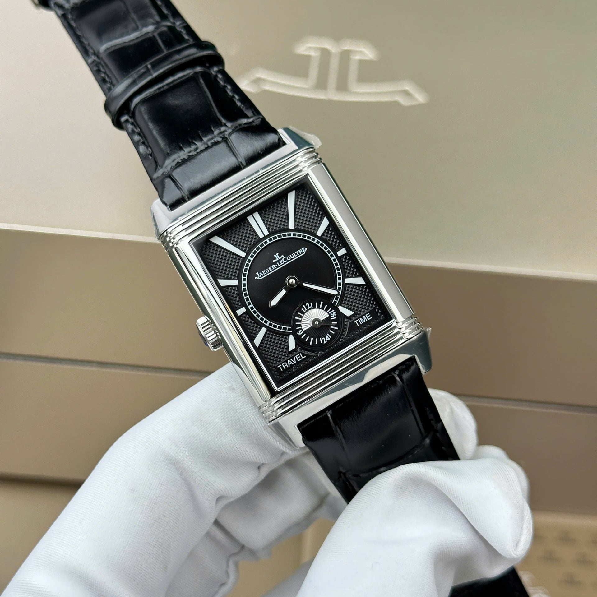 Jaeger LeCoultre Watch Tribute Small Seconds 2 Dial Black And White 28.3x47mm - Image 2