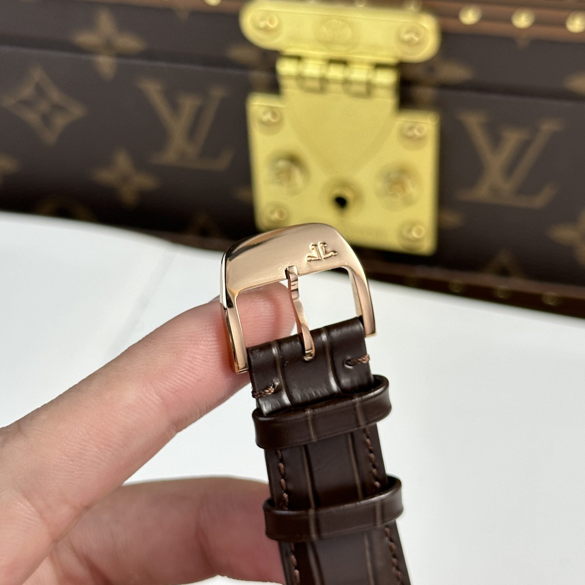 Jaeger LeCoultre Watch Ultrathin Moon Rose Gold Leather Strap 39mm - Image 9