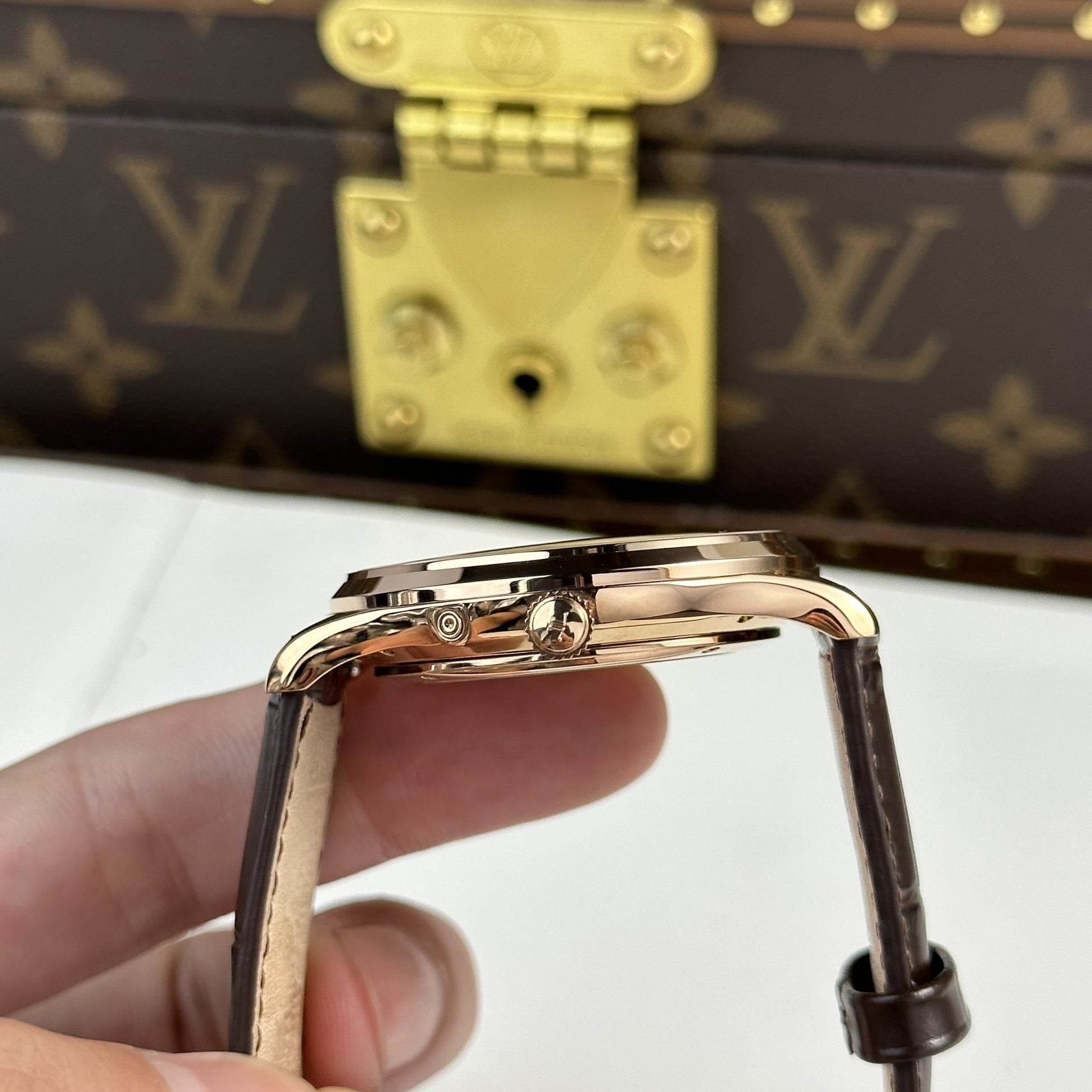 Jaeger LeCoultre Watch Ultrathin Moon Rose Gold Leather Strap 39mm - Image 7