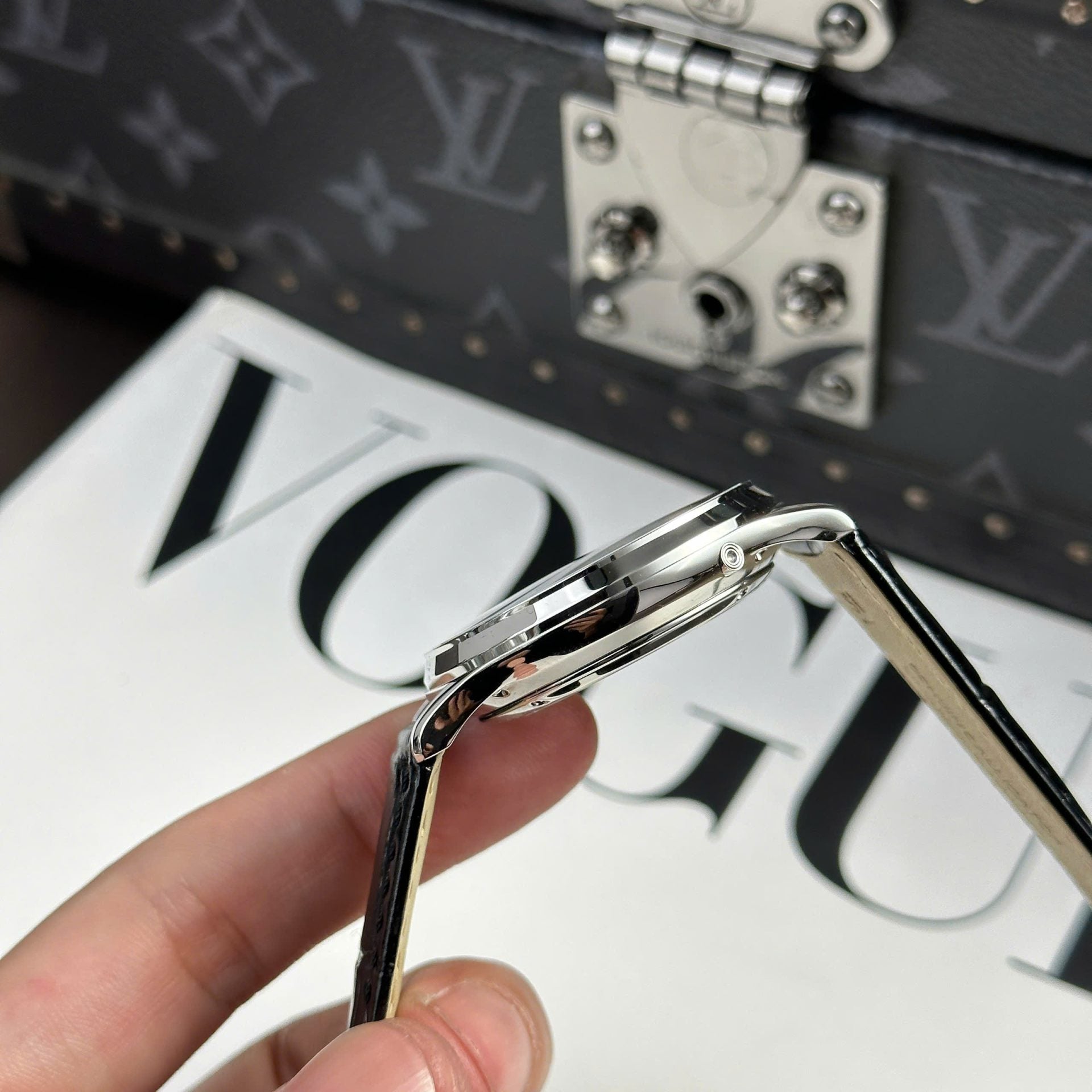 Jaeger LeCoultre Watch Ultrathin Perpetual Calendar Dial Silver 39mm - Image 9