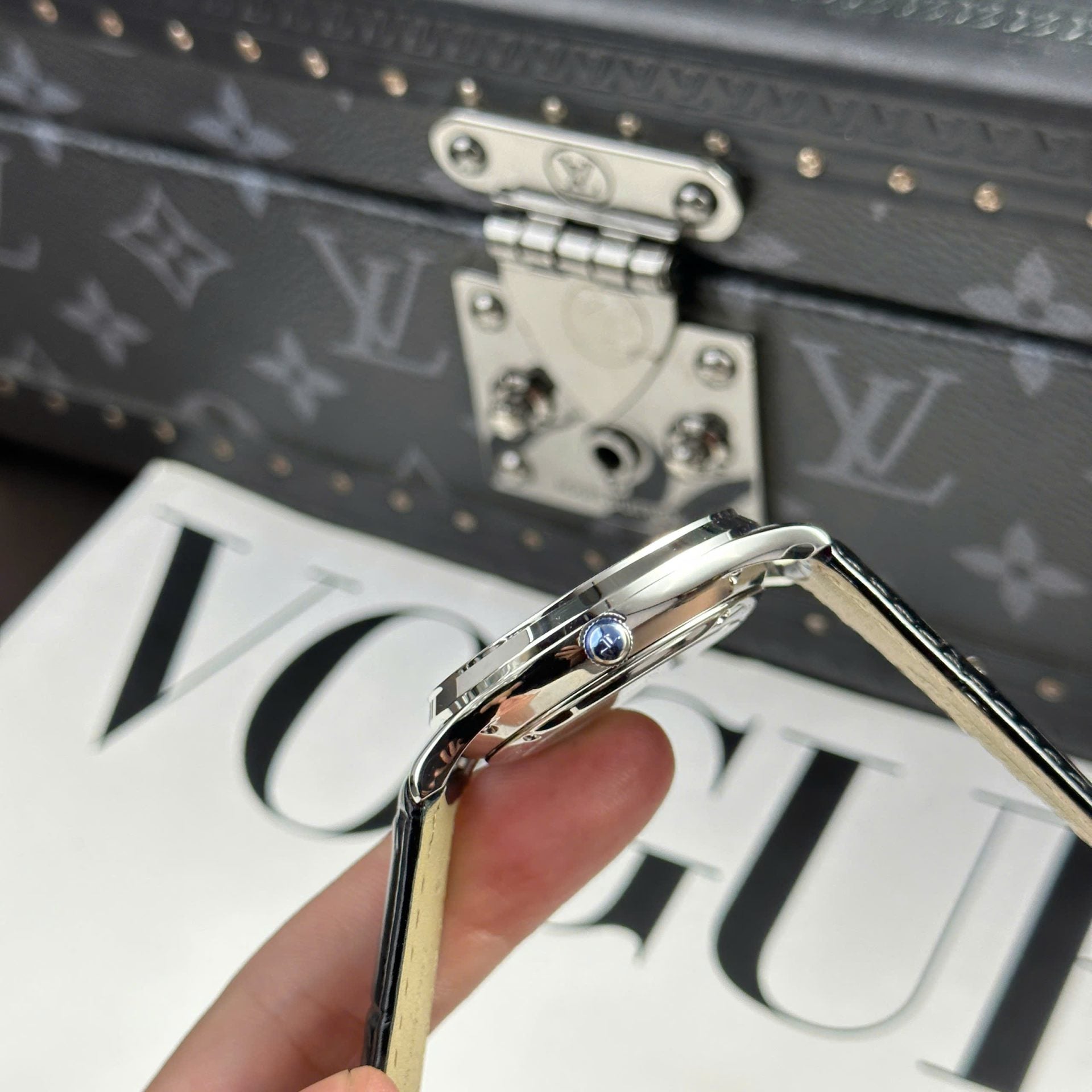 Jaeger LeCoultre Watch Ultrathin Perpetual Calendar Dial Silver 39mm - Image 8