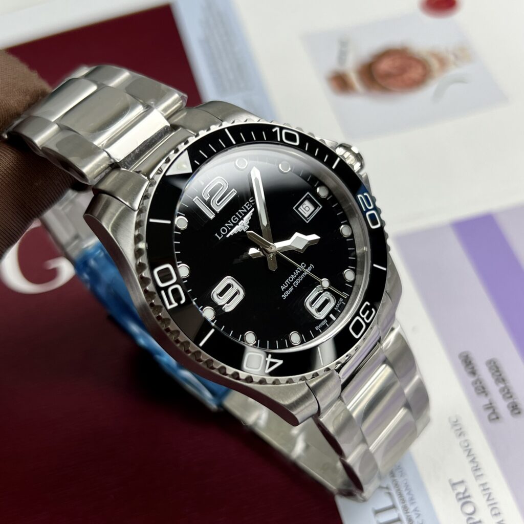 Longines Watch Hydroconquest Black Dial Metal Wire 43mm - Image 2