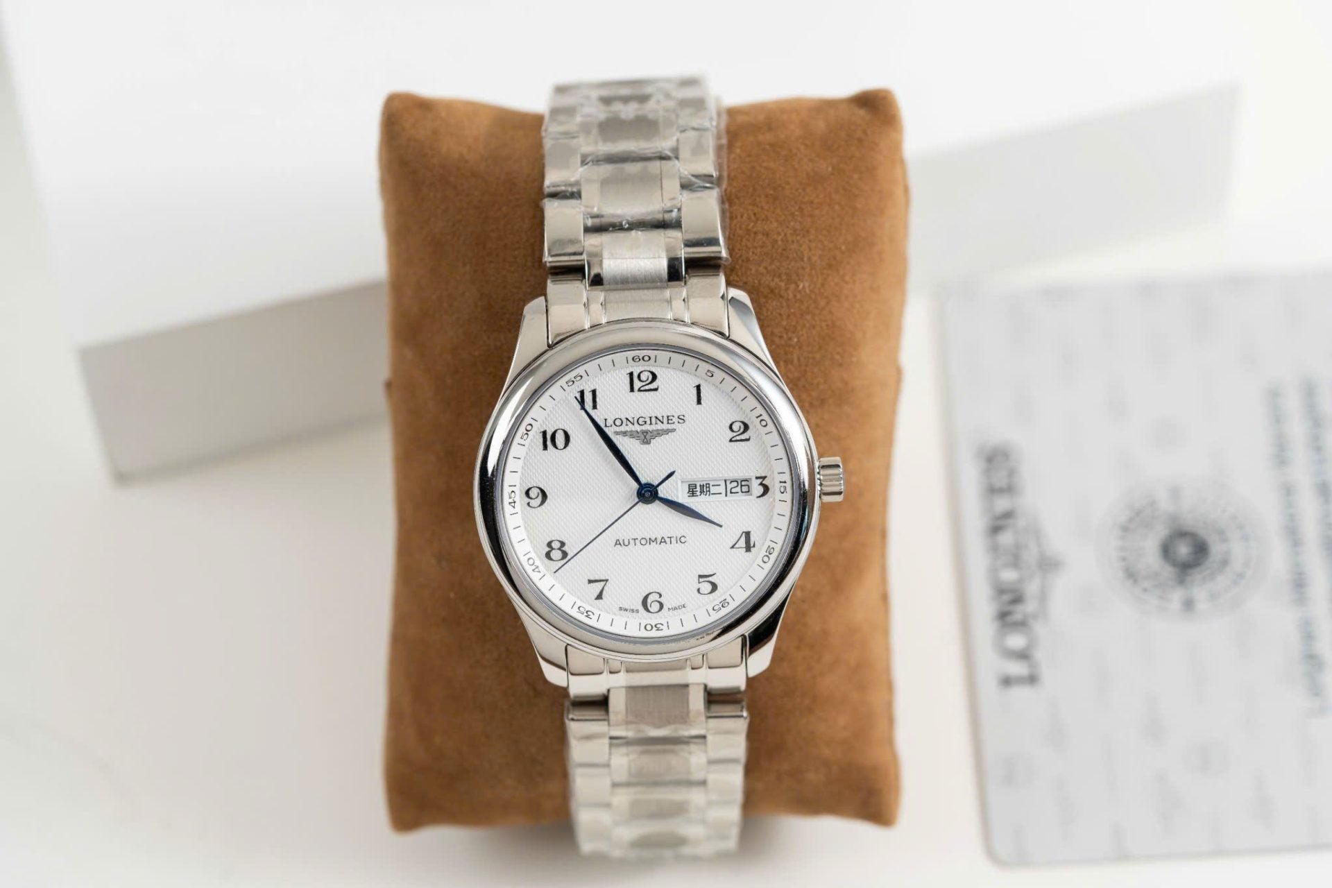 Longines Watch White Dial Metal Wire 38.5mm