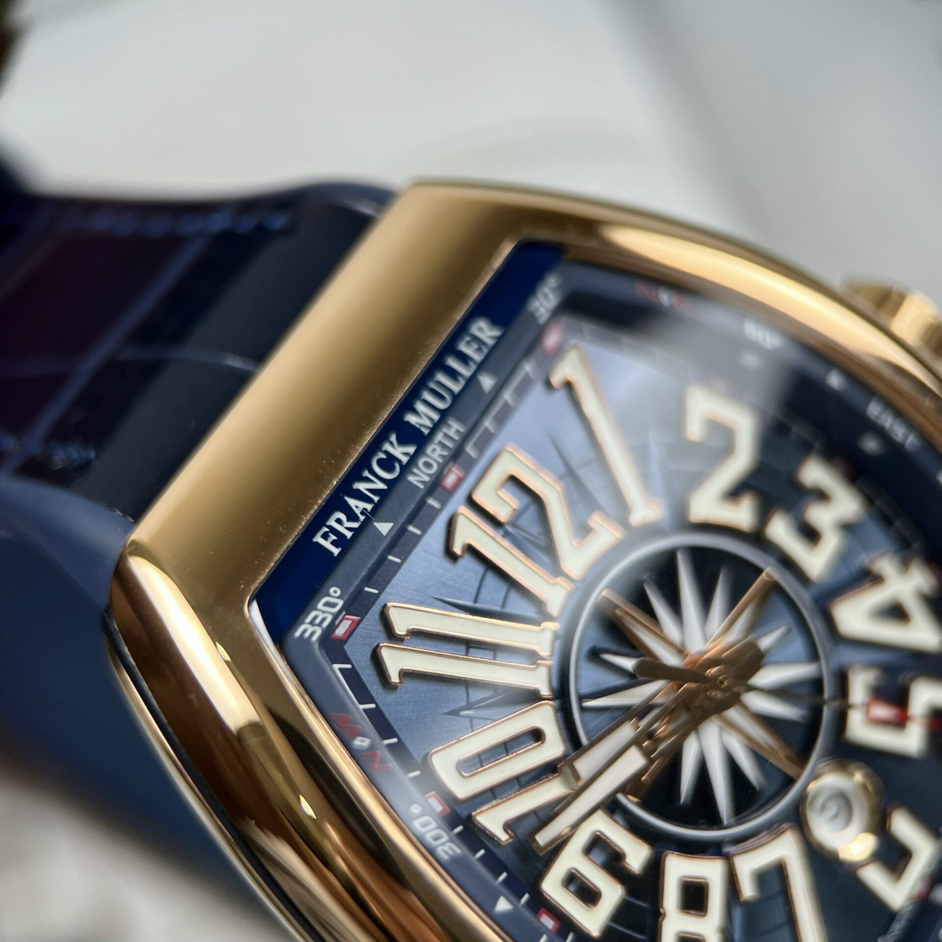 Franck Muller V45 Men’s Watch Blue Rose Gold Case 45mm - Image 5