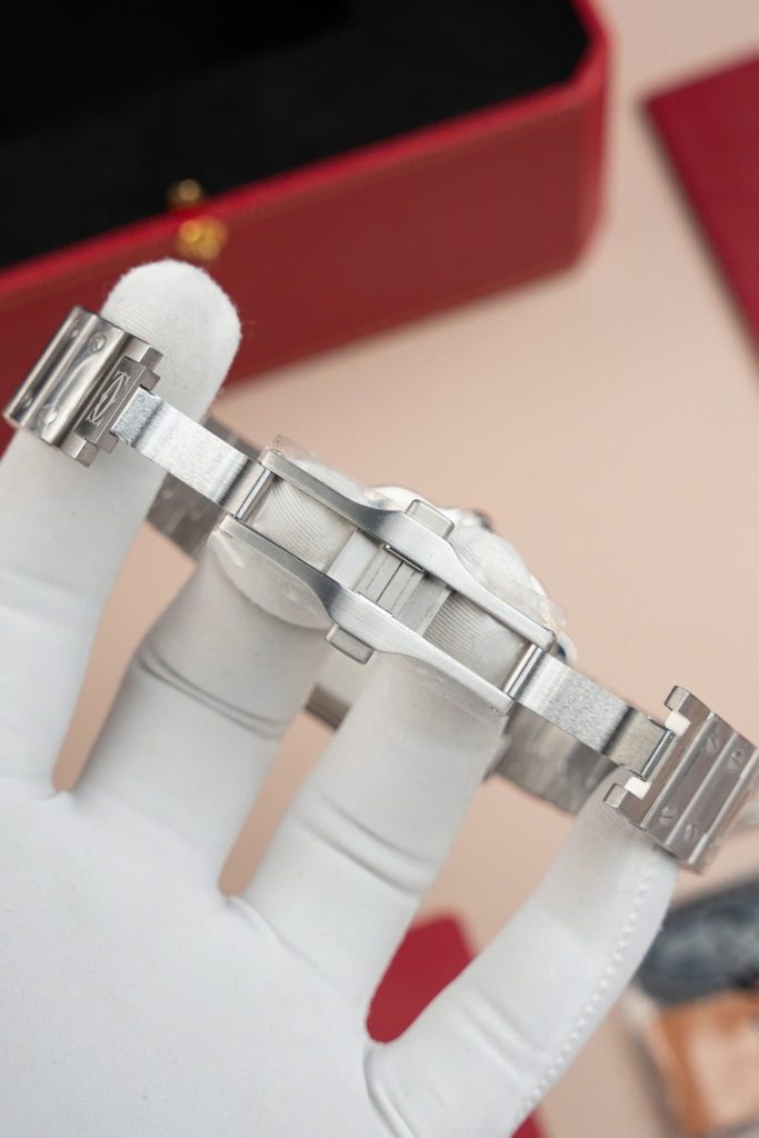 Đồng Hồ Nữ Cartier Santos WSA0065 Replica 11 Mặt Nâu Nhà Máy BV 35mm (2)
