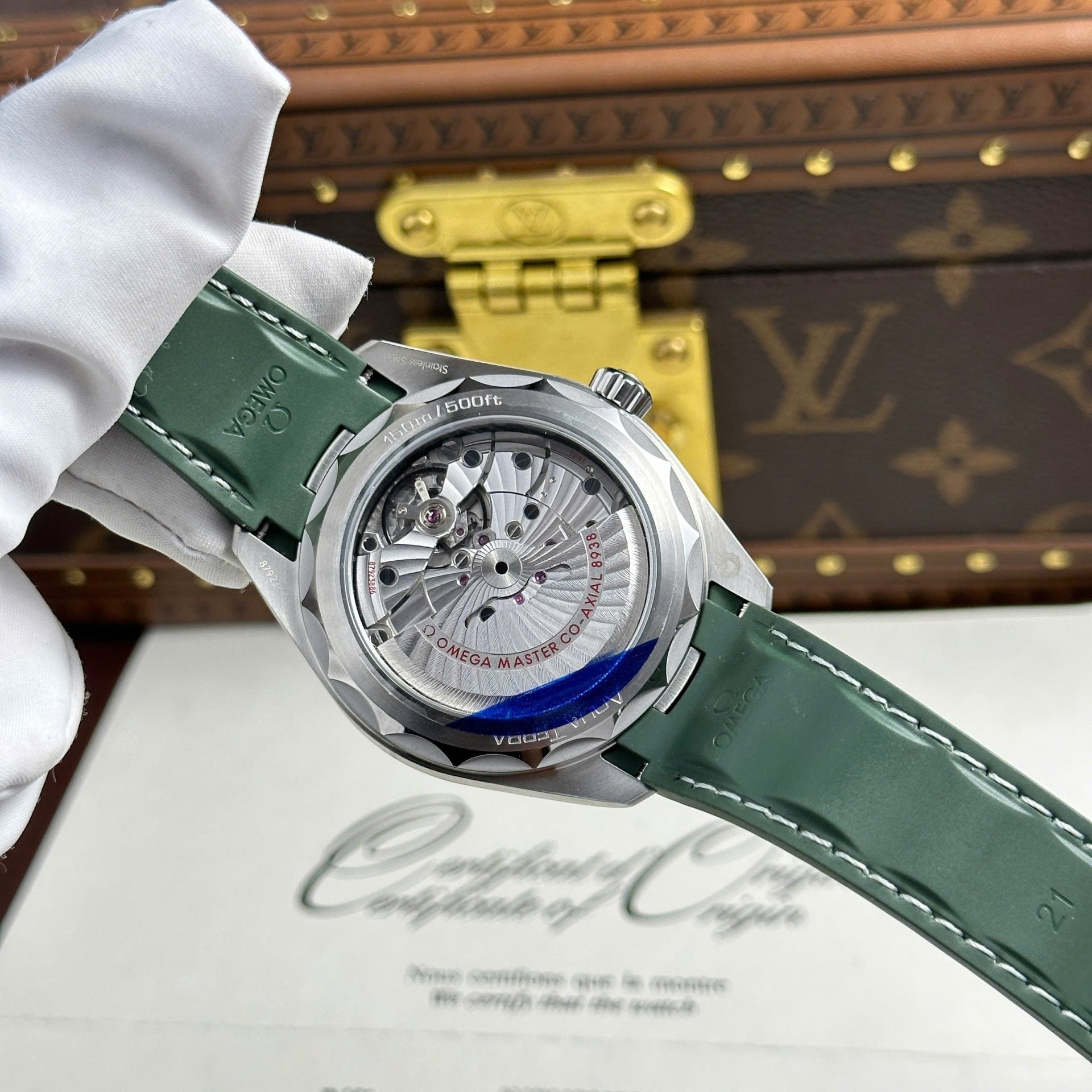 Omega Aqua Terra Worldtimer Watch Green Dial Rubber Strap 43mm - Image 13