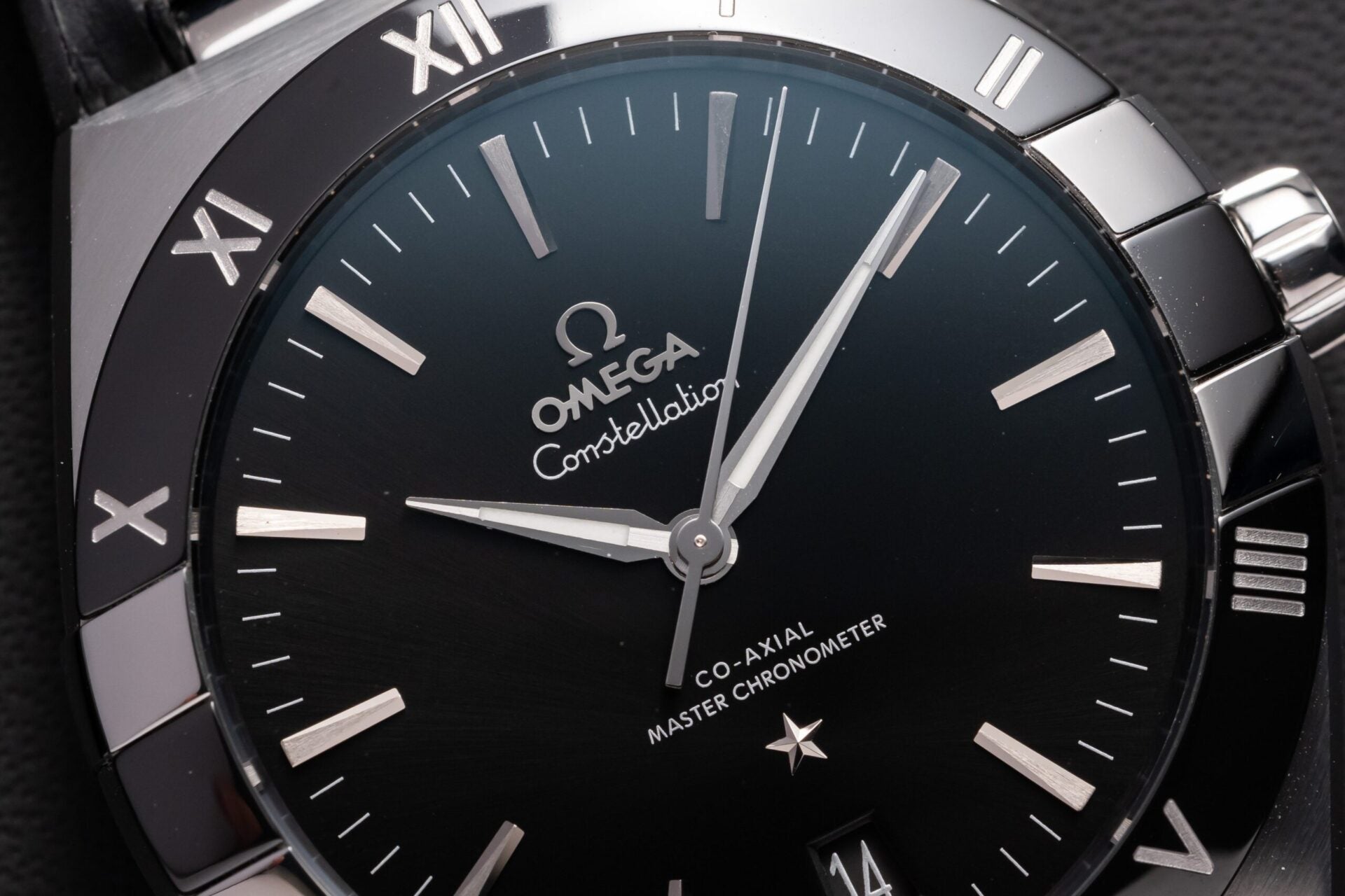 Omega Constellation Watch Black Dial Leather Strap 42mm - Image 4