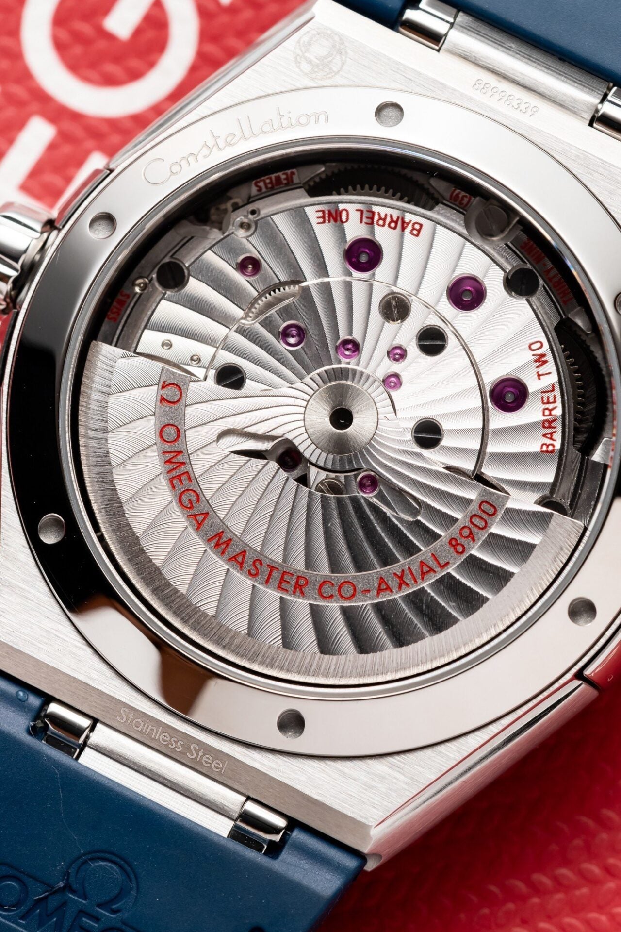 Omega Constellation Watch Blue Dial Leather Strap 41mm - Image 9