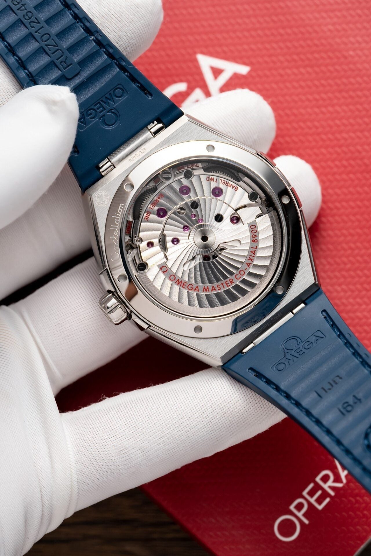 Omega Constellation Watch Blue Dial Leather Strap 41mm - Image 8