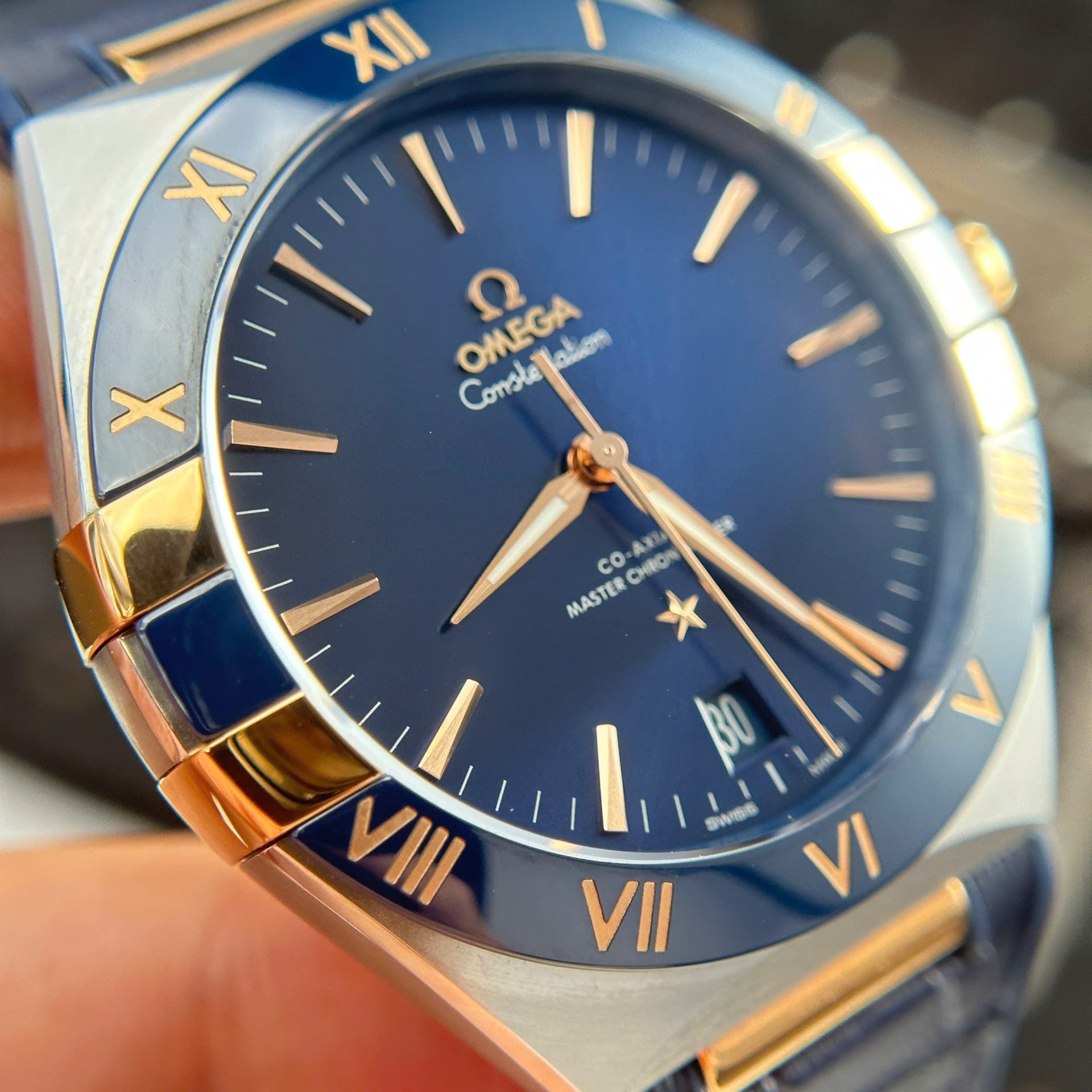Omega Constellation Watch Bezel Ceramic Blue 41mm - Image 4