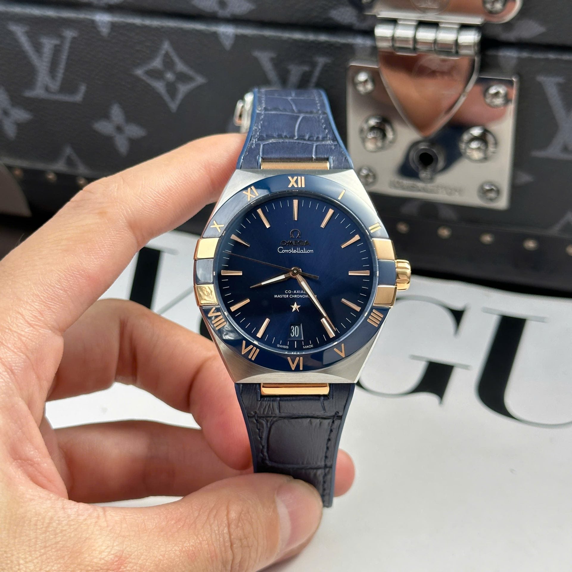 Omega Constellation Watch Bezel Ceramic Blue 41mm
