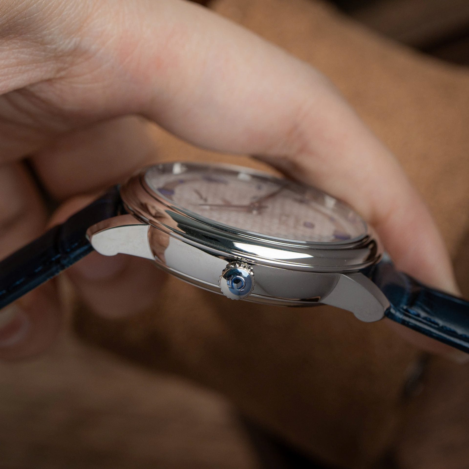 Omega De Ville Prestige Power Reserve Watch Blue Leather Strap 39.5mm - Image 7