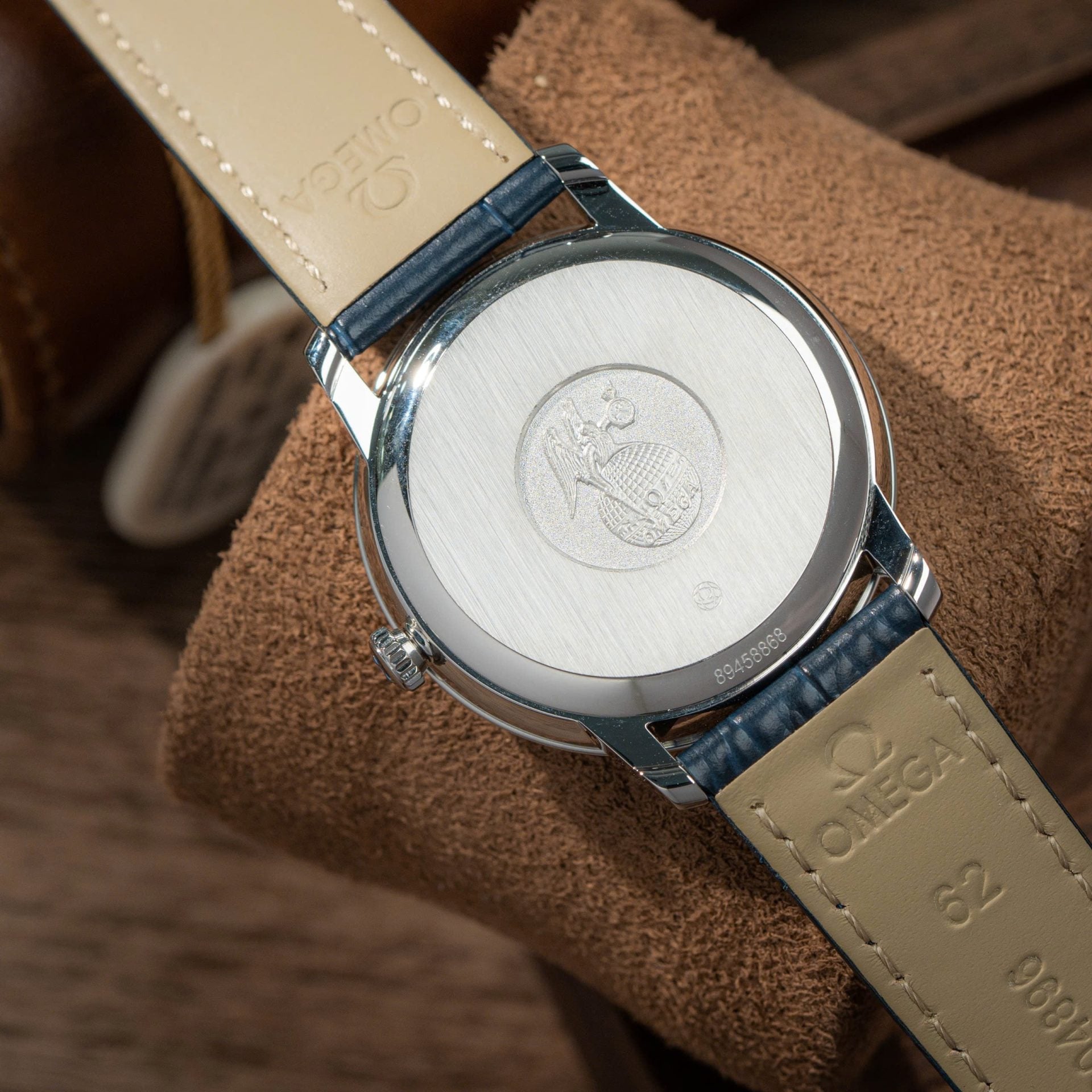 Omega De Ville Prestige Power Reserve Watch Blue Leather Strap 39.5mm - Image 10