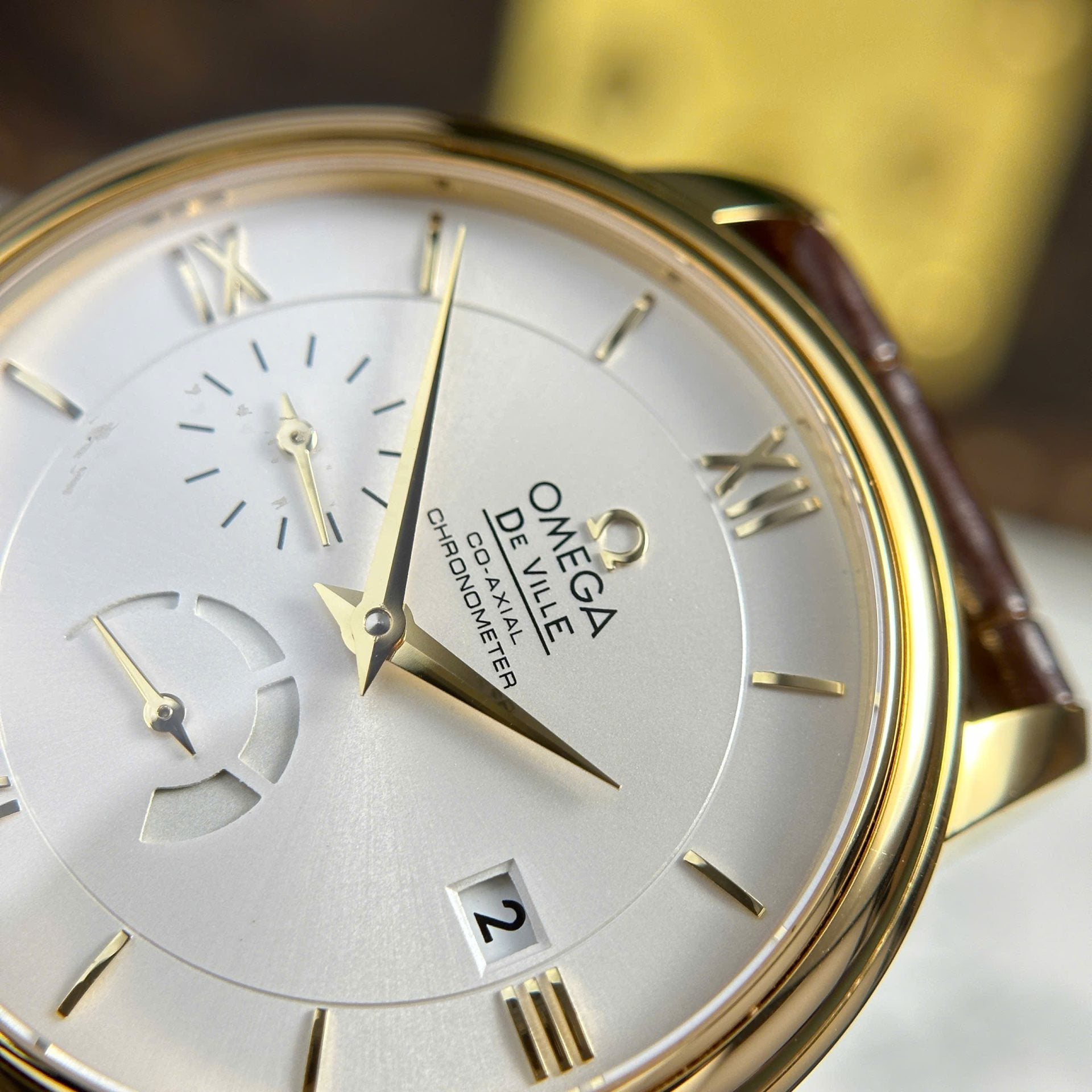 Omega De Ville Prestige Power Reserve Watch Leather Strap 39.5mm - Image 5