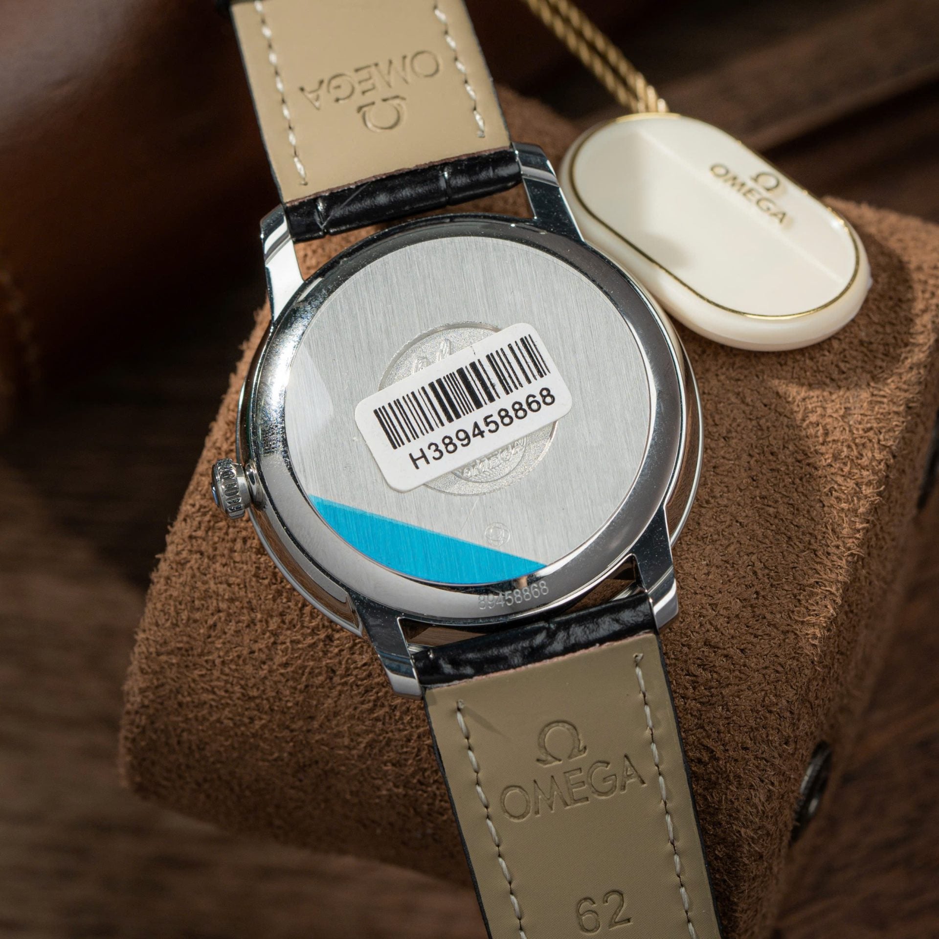 Omega De Ville Prestige Power Reserve Watch Dial Blue Leather Strap 39.5mm - Image 10