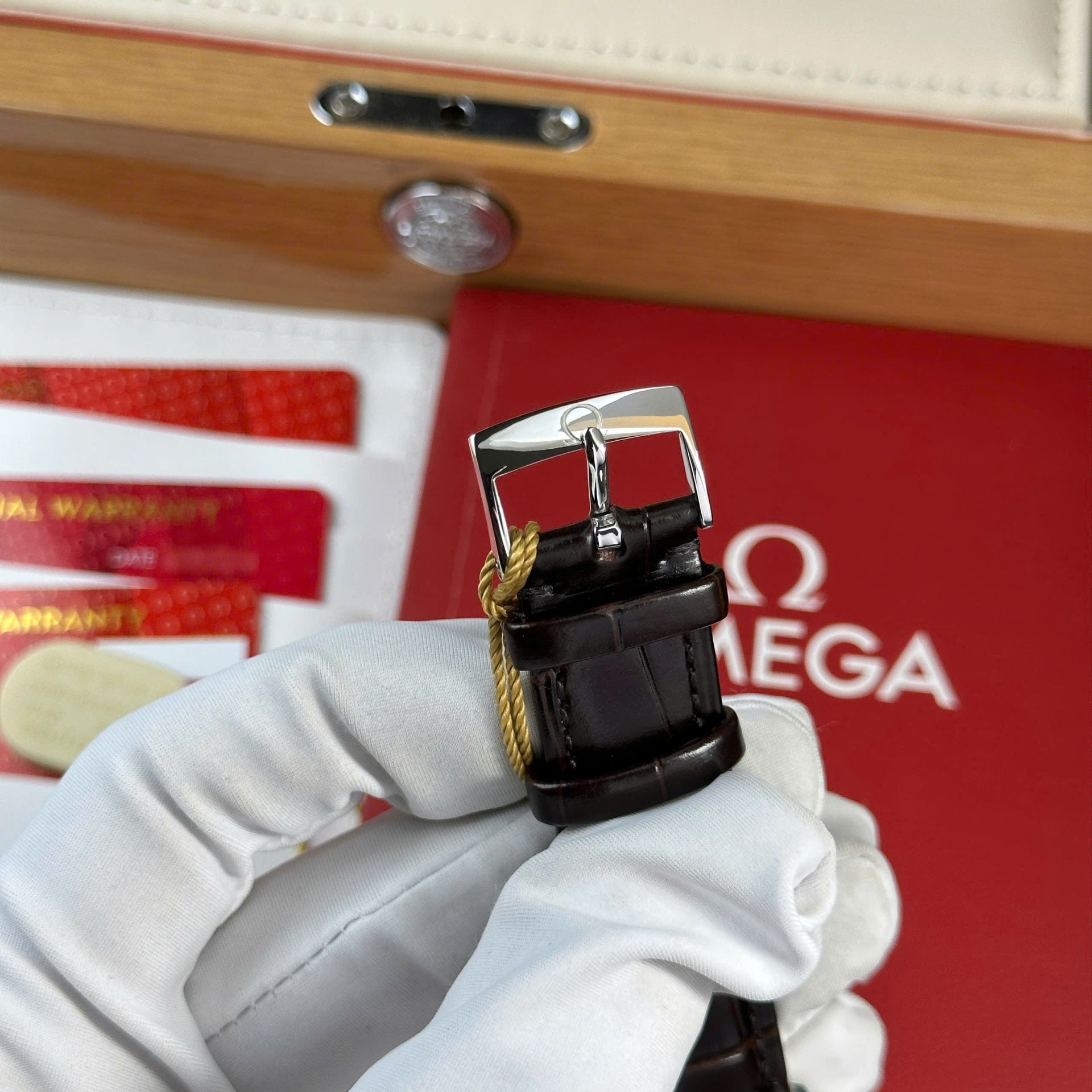 Omega De Ville Prestige Power Reserve Watch Dial Chocolate Leather Strap 39.5mm - Image 9